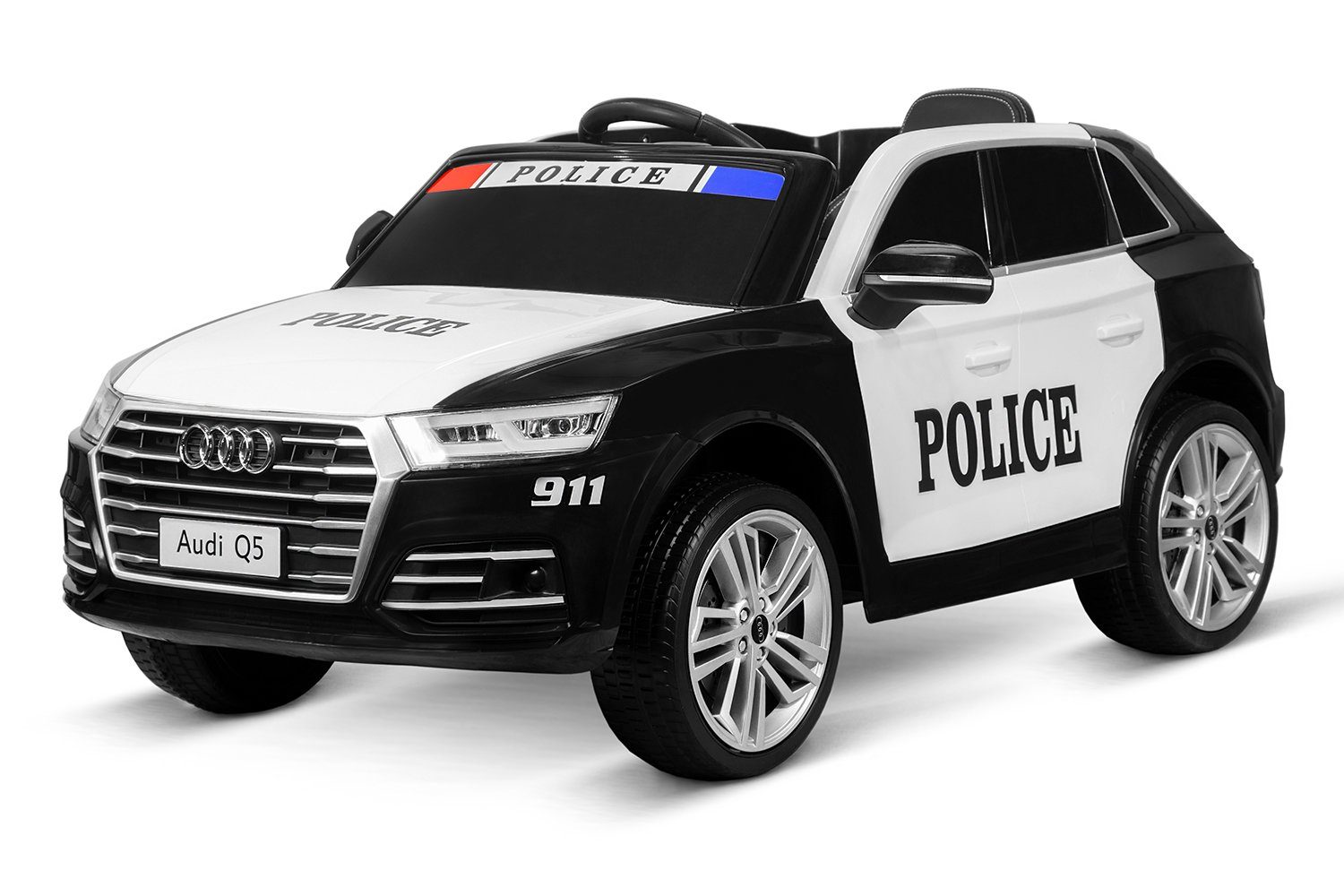 Kidix Elektro-Kinderauto Kinder Audi Q5 Polizei 2x 40W 12V 7Ah Kinderauto  Elektroauto