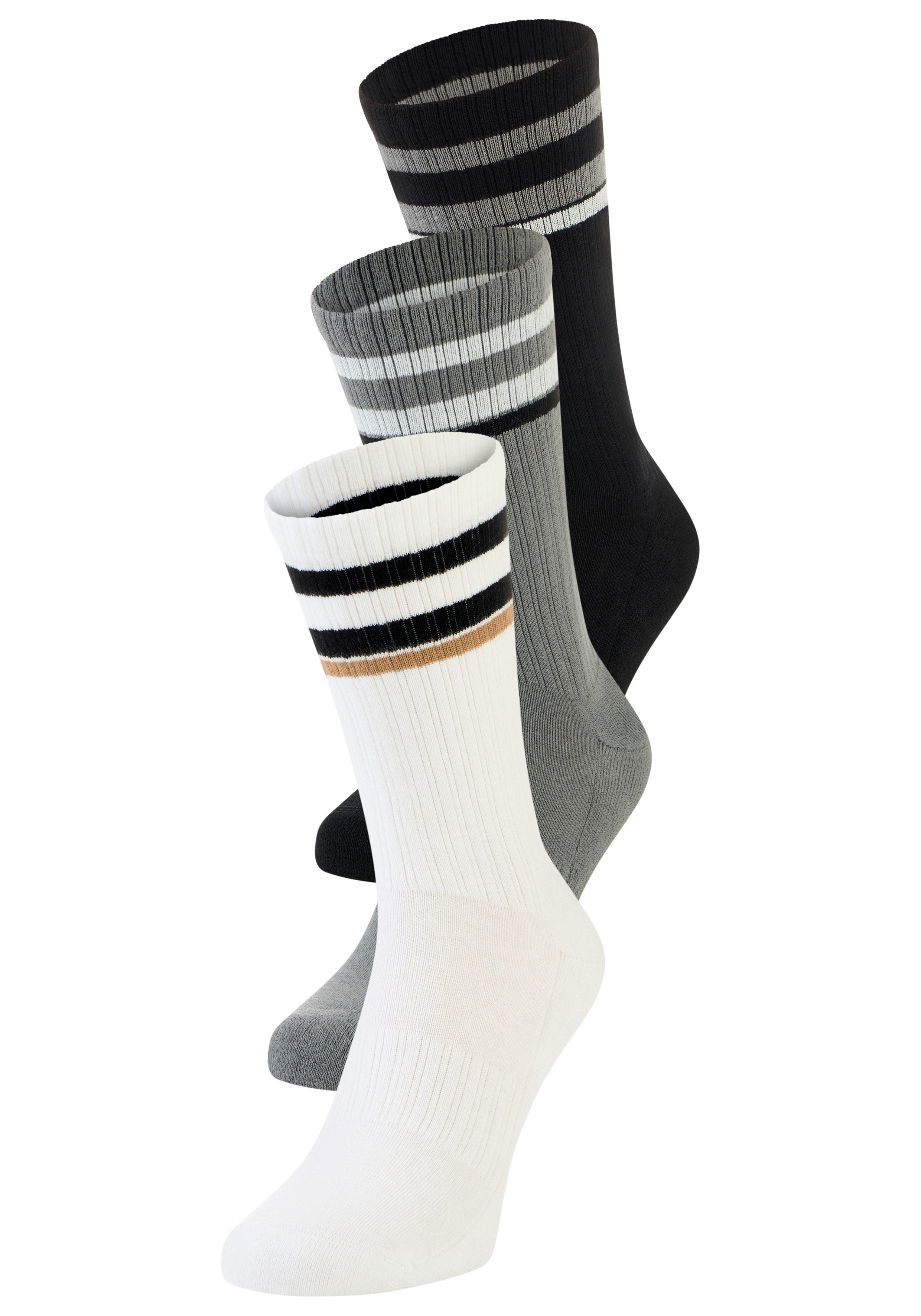 BOSS Socken Rib Stripe (Packung) elastisch, mit Rippstrick, verstärkter Fersen- und Zehenbereich