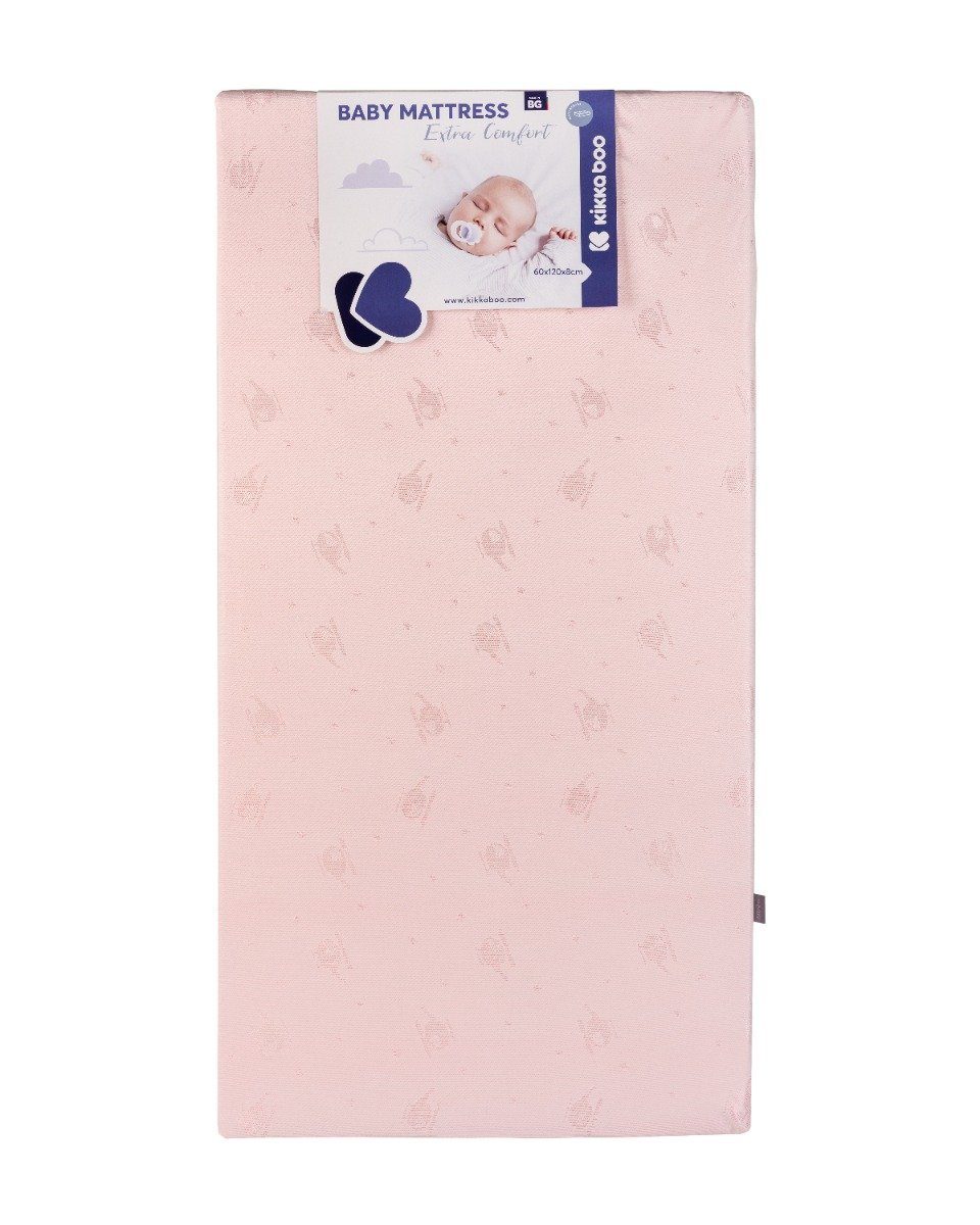 60 8 Babybett Kindermatratze cm Reißverschluss Matratze cm, Extra, Comfort rosa Kikkaboo, x 120 hoch, 8 mit x