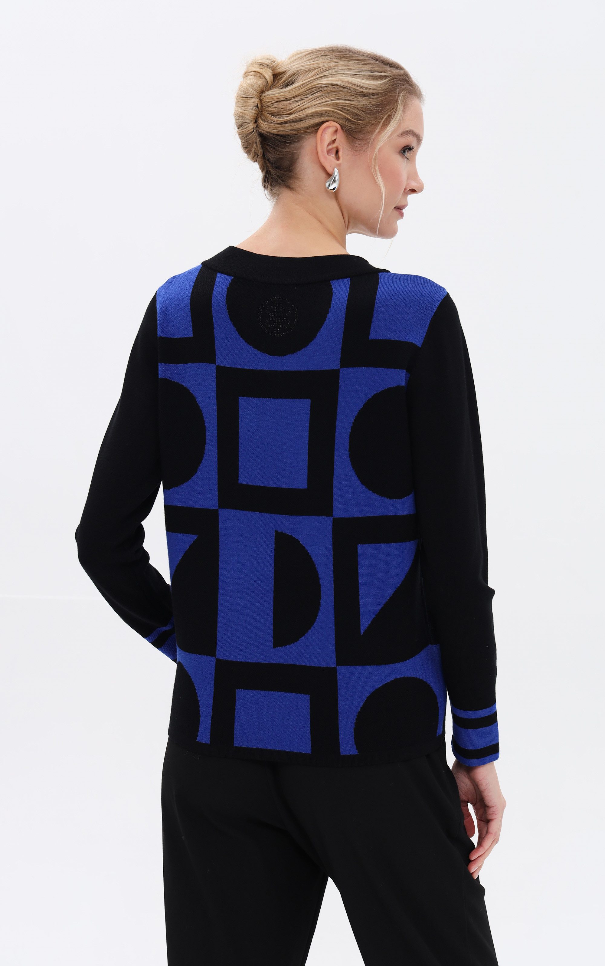 Passioni Strickpullover mit geometrischem Muster