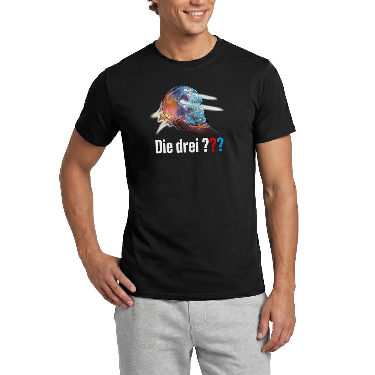 T-Shirt Die Drei Fragezeichen Der Kristallschädel Männer T-Shirt