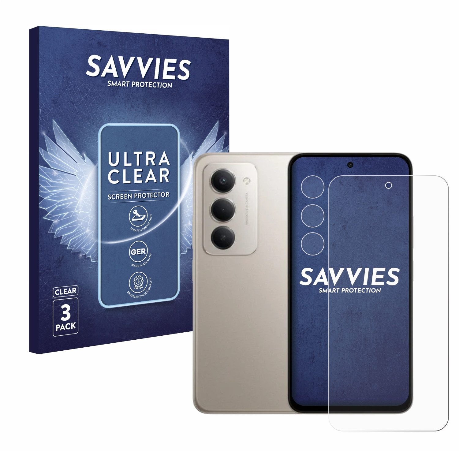 Savvies Displayschutzfolie Schutzfolie für Xiaomi Redmi 15 (Display+Kamera), 6 Stück, Displayschutz Schutz Folie Klar Transparent