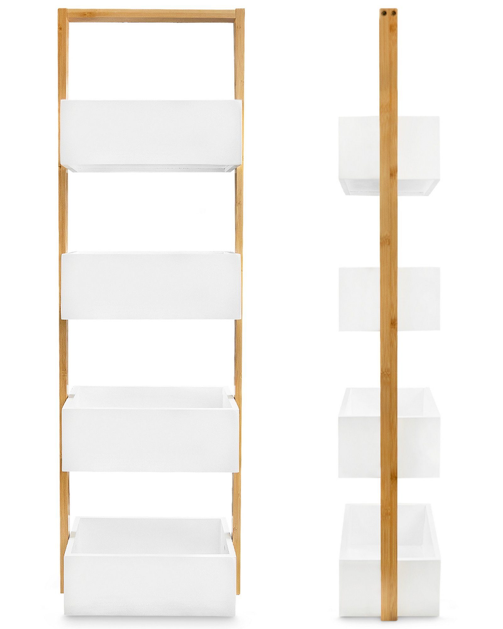 osoltus Badregal osoltus Badregal Korbregal Veile aus Bambus und weiß lacki günstig online kaufen