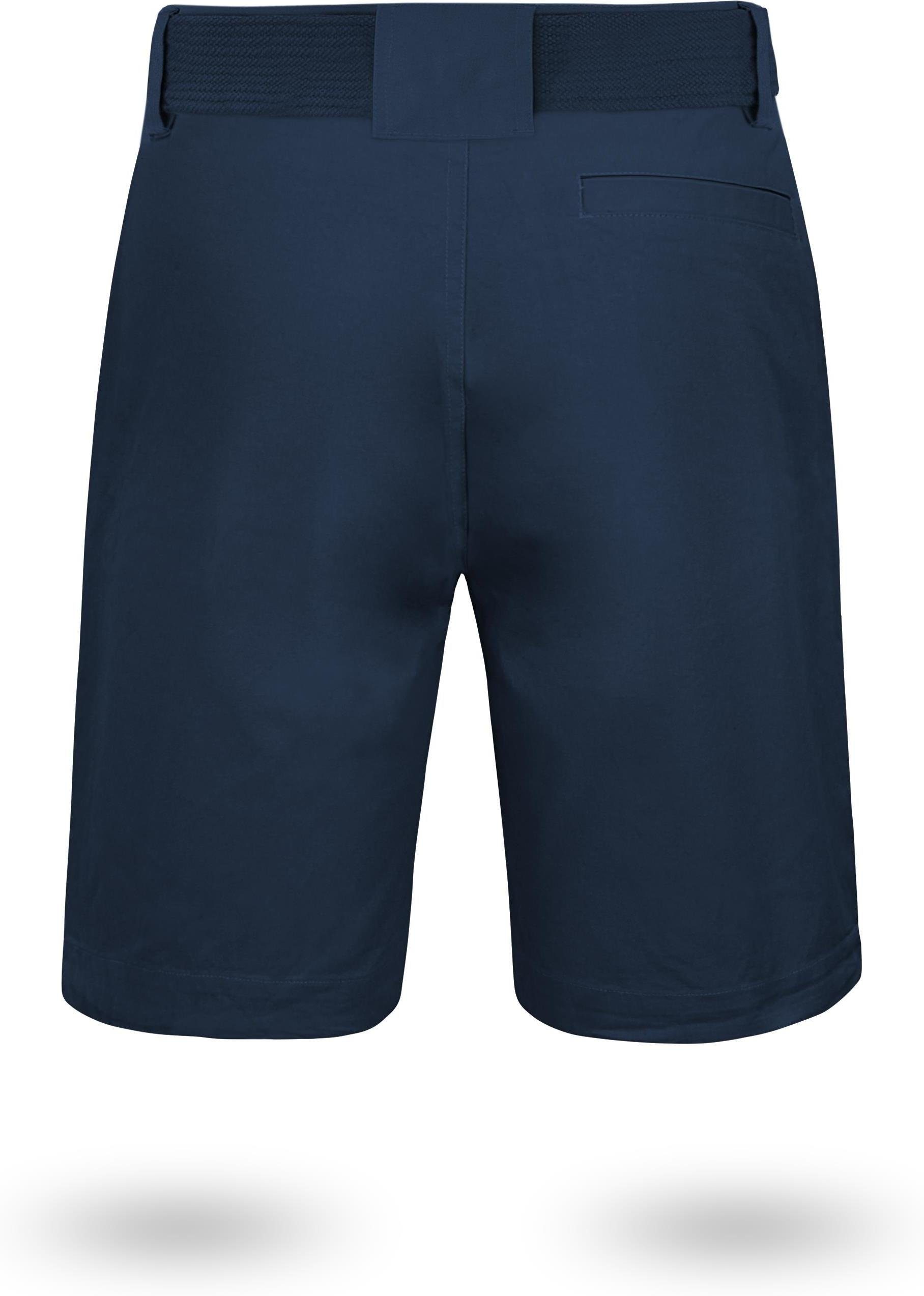 invisible Gürtel „Gobi“ 100% mit Chino Bermudas Vintage „Taklamakan“ Navy Zippertasche aus Shorts Sommershort mit normani kurze Bio-Baumwolle Shorts