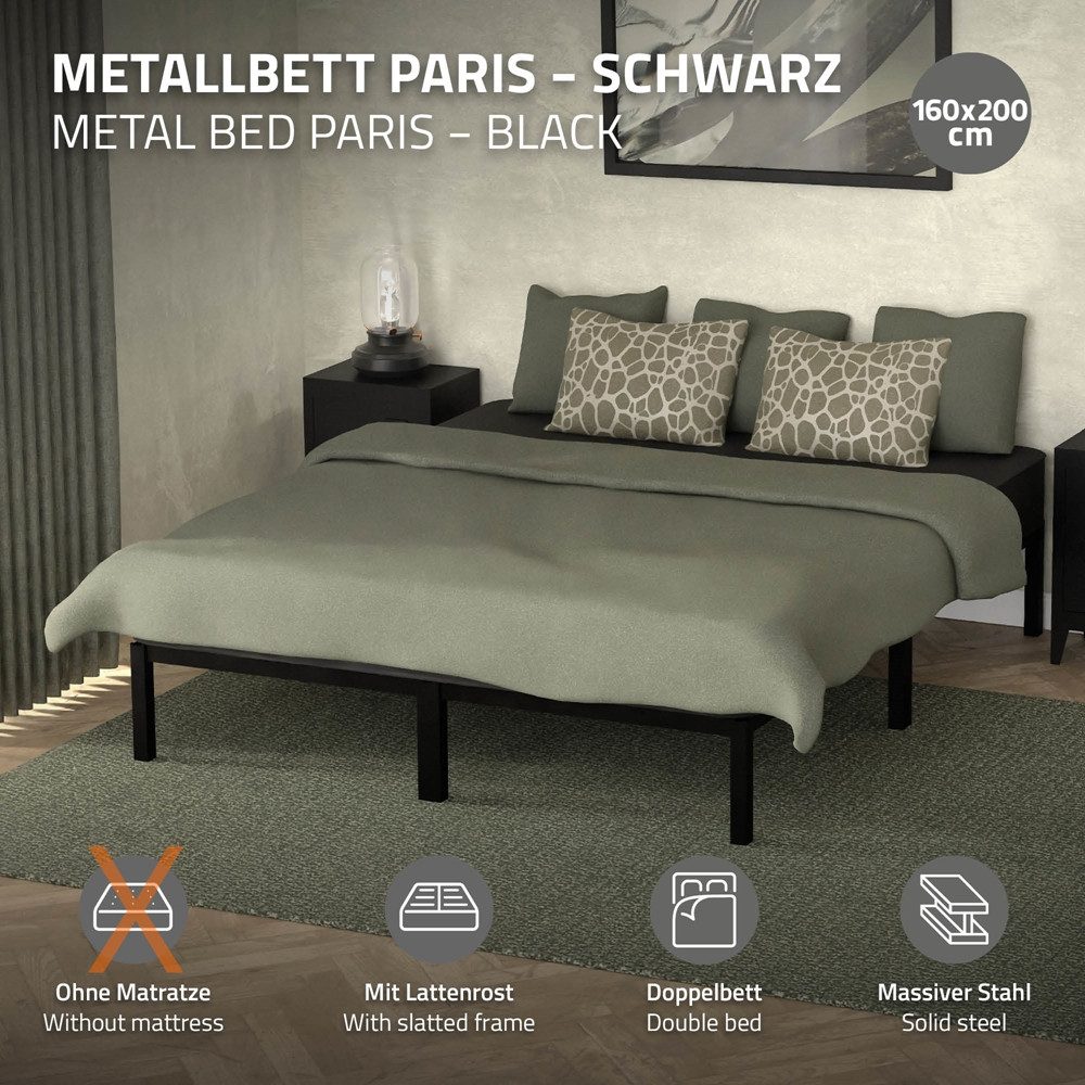 ML-DESIGN Metallbett Bettgestell Bettrahmen Stahlrahmen mit günstig online kaufen