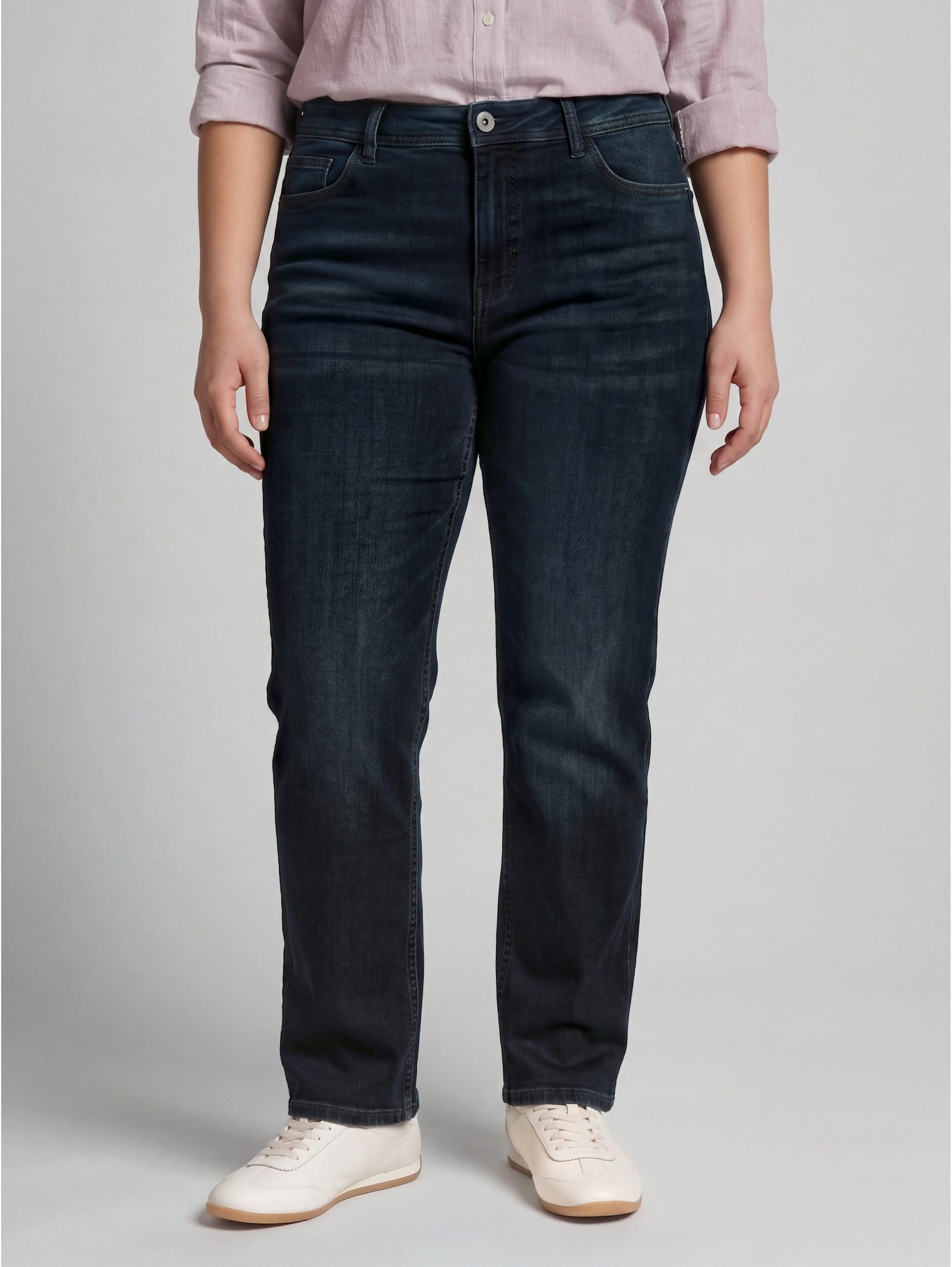 TOM TAILOR PLUS Straight-Jeans Jeanshosen Plus Size - TTPLUS STRAIGHT Jeans mit Stretch