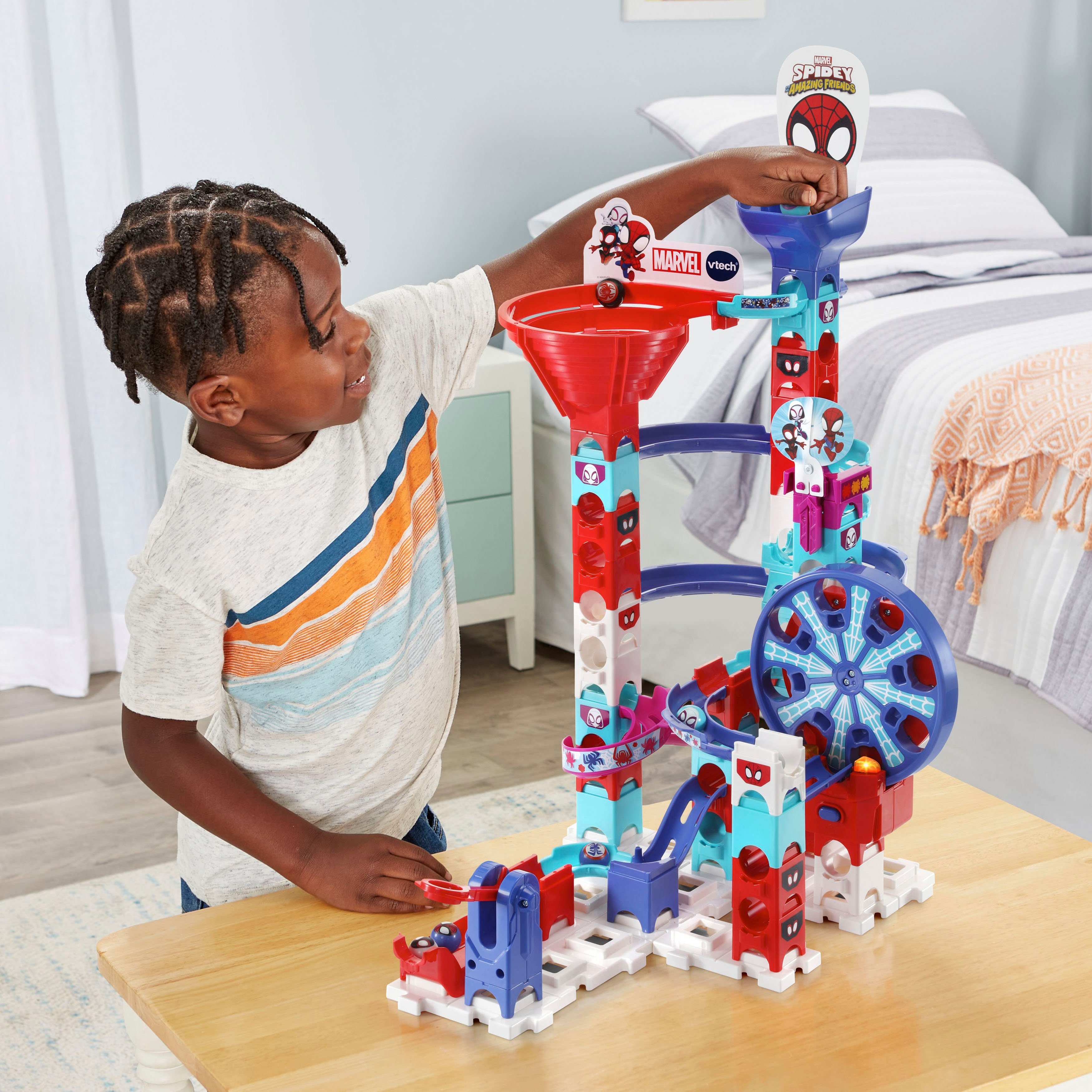 Vtech® Kugelbahn MarbleRush - Spidey Super Spin Challenge SP300 E, mit Licht und Sound