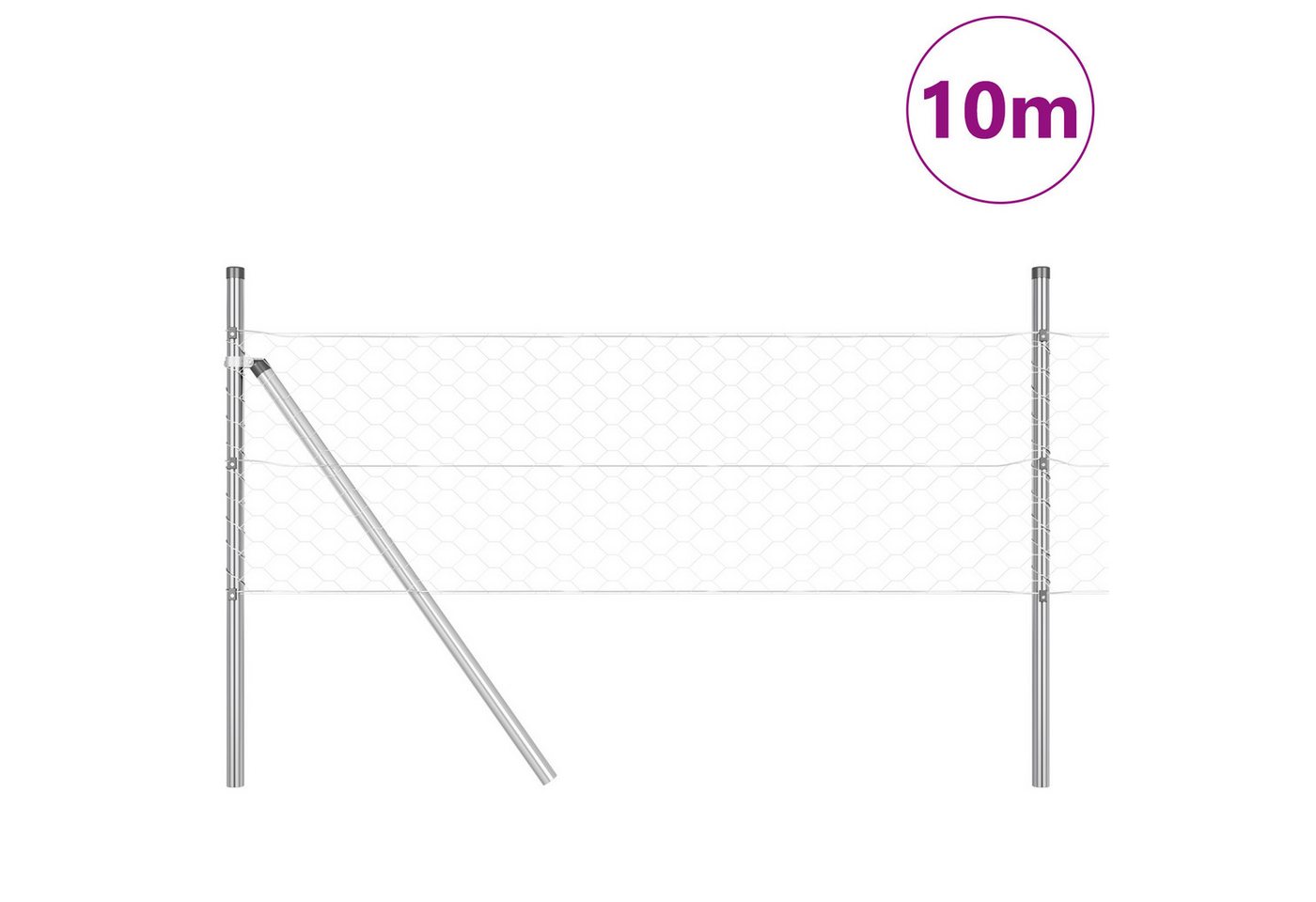 Thumbnail - vidaXL Gartenzaun Sechseckzaun 0,4 x 10 m verzinkter Stahl, (1-St)