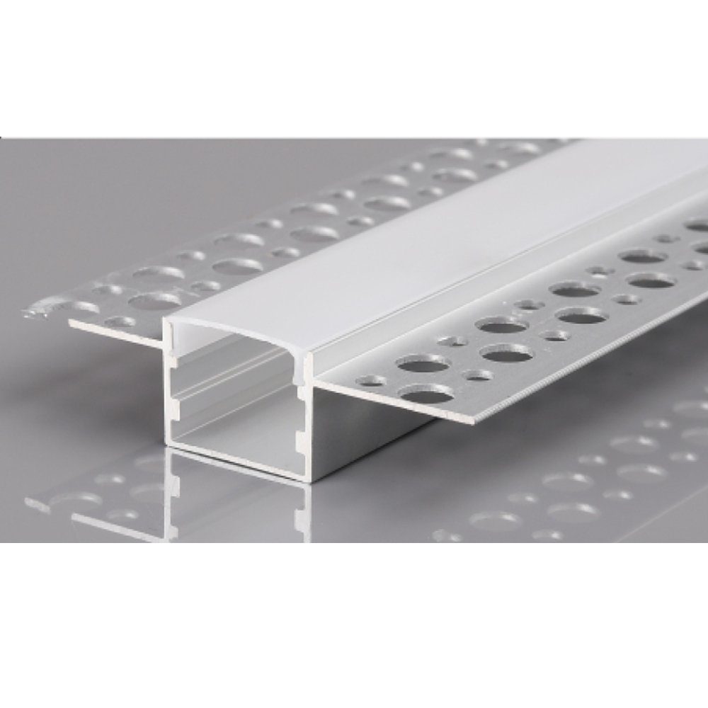 ENERGMiX LED-Stripe-Profil 2m Alu Profile Unterputz Profil Trockenbau Schiene Kanal System mit, Aluprofil mit Milchglas Abdeckung Unterputz einabu von LED-Strei – Bild 2 von 4