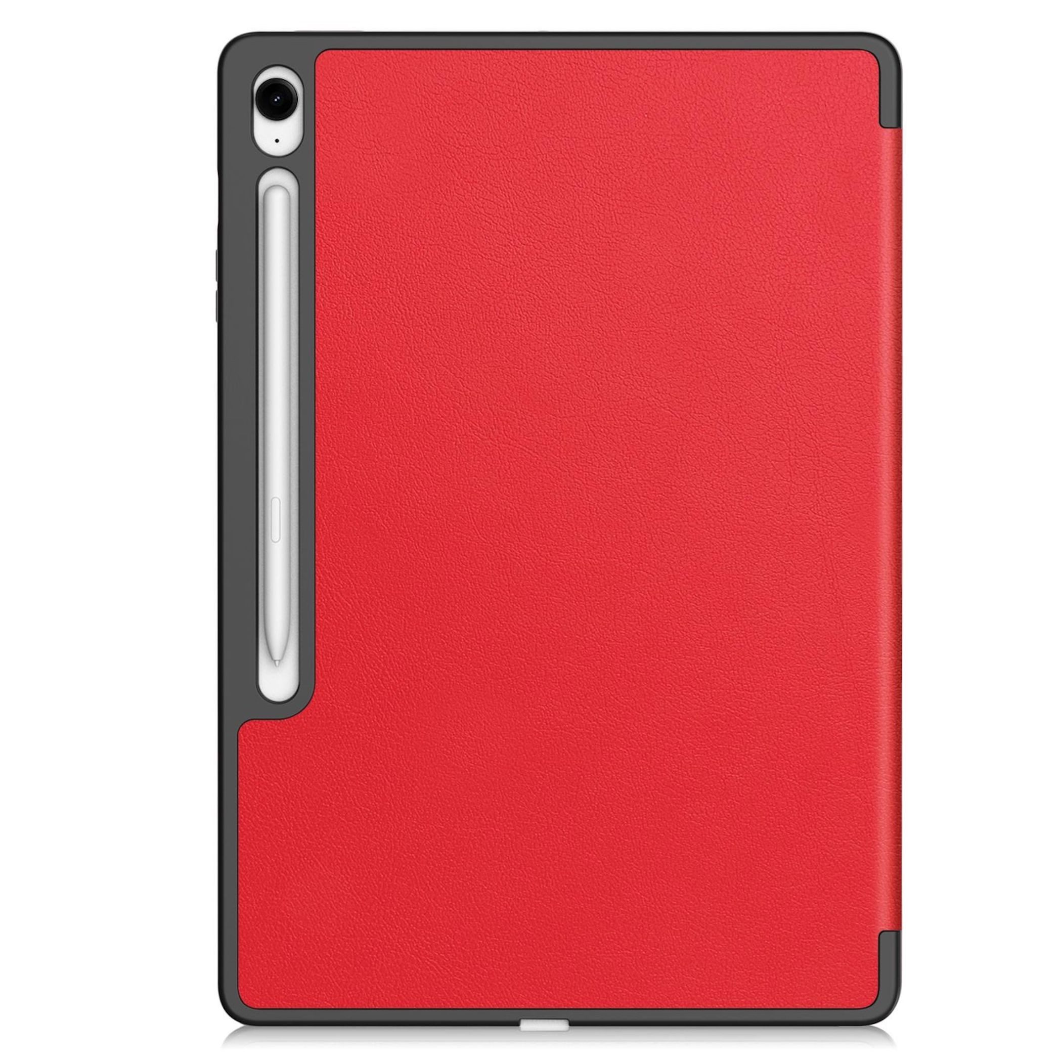 Wigento Tablet-Hülle Für Samsung Galaxy Tab S10 FE Plus 3folt Wake UP Tasche Hülle Rot, 3-Fach Halterung, Kratzfest, Leicht