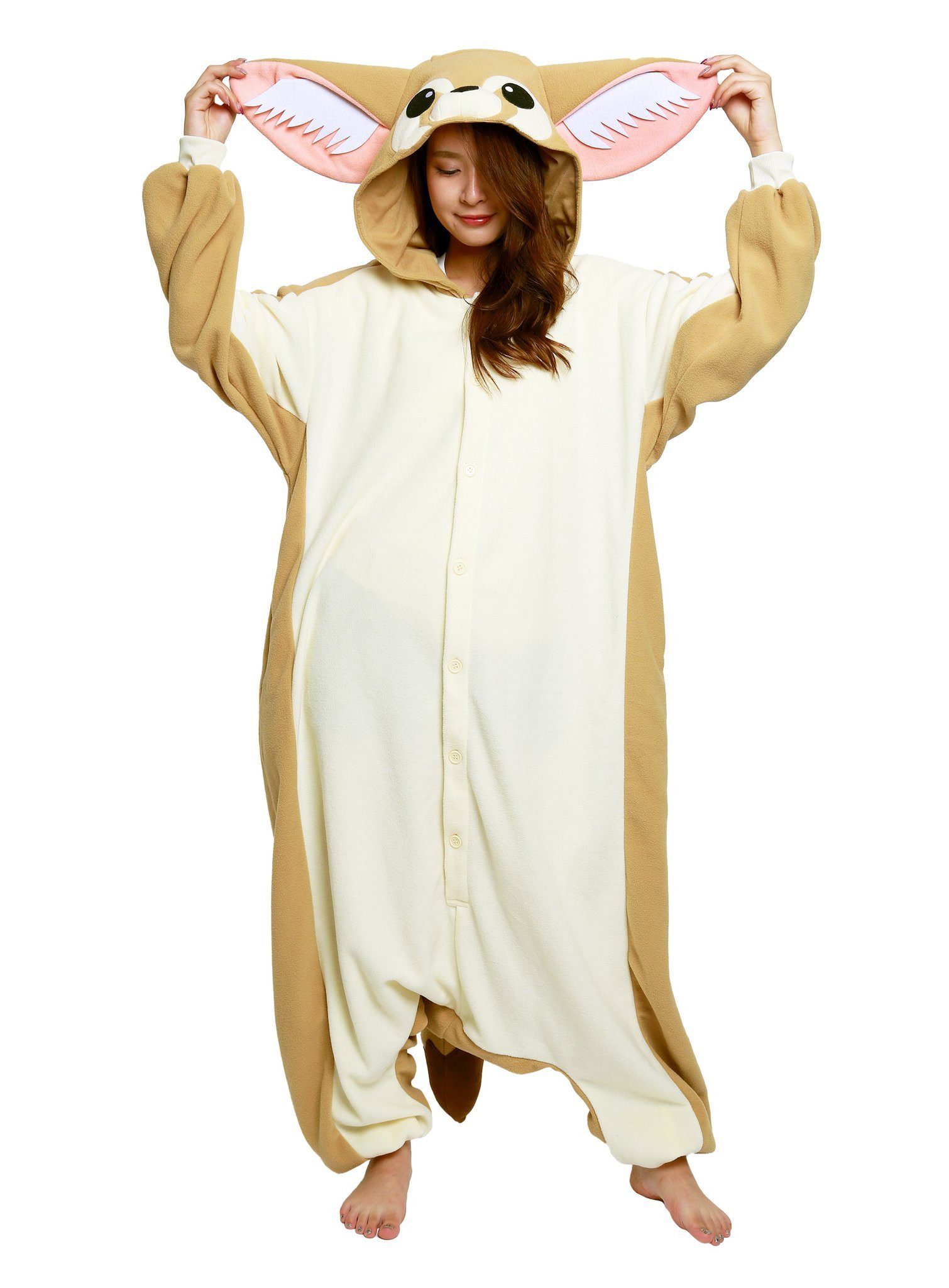 Metamorph Kostüm Fennek Kigurumi, Das Original aus Japan: kuscheliger Onesie von Sazac