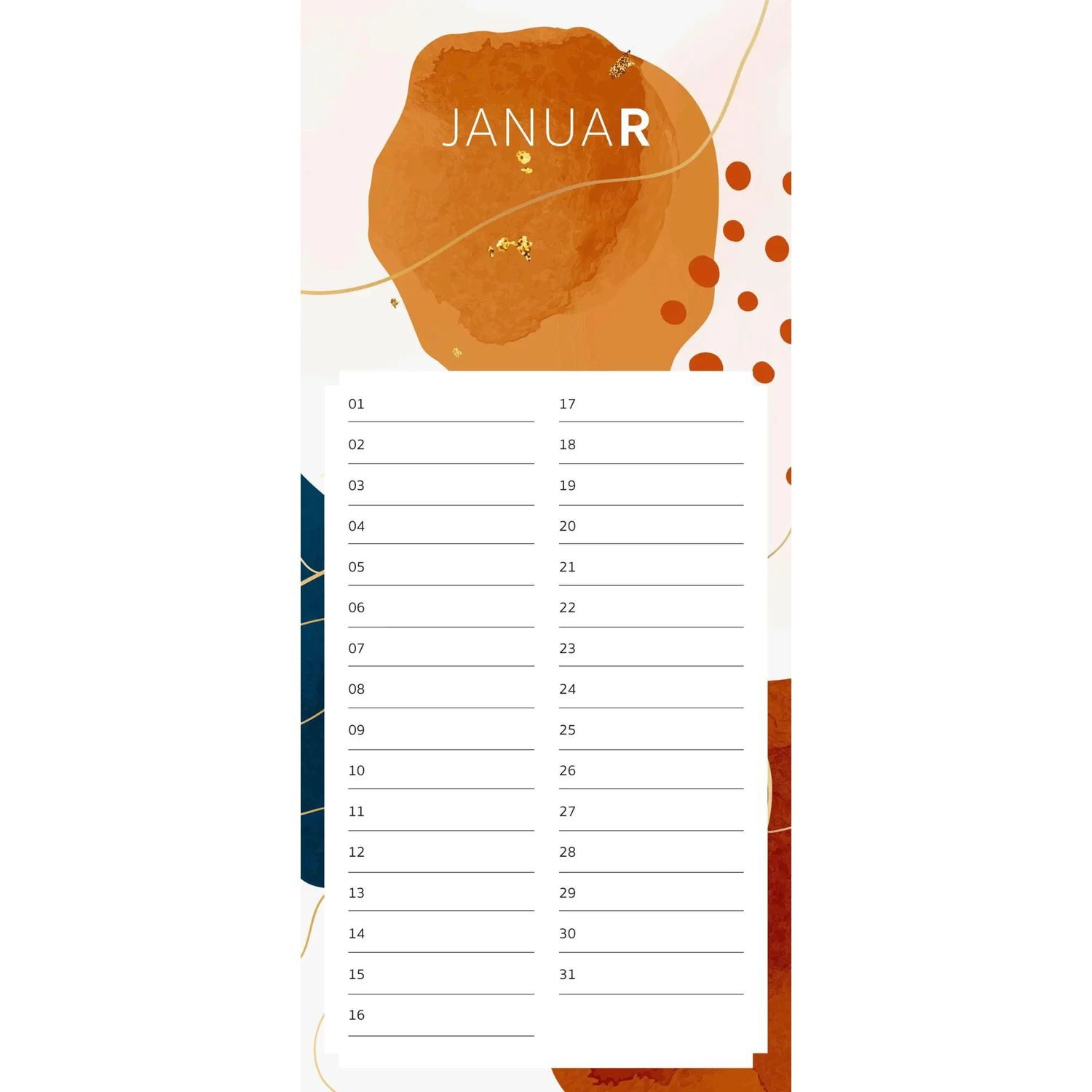 groh Verlag Wandkalender Immerwährender Geburtstagskalender Pattern