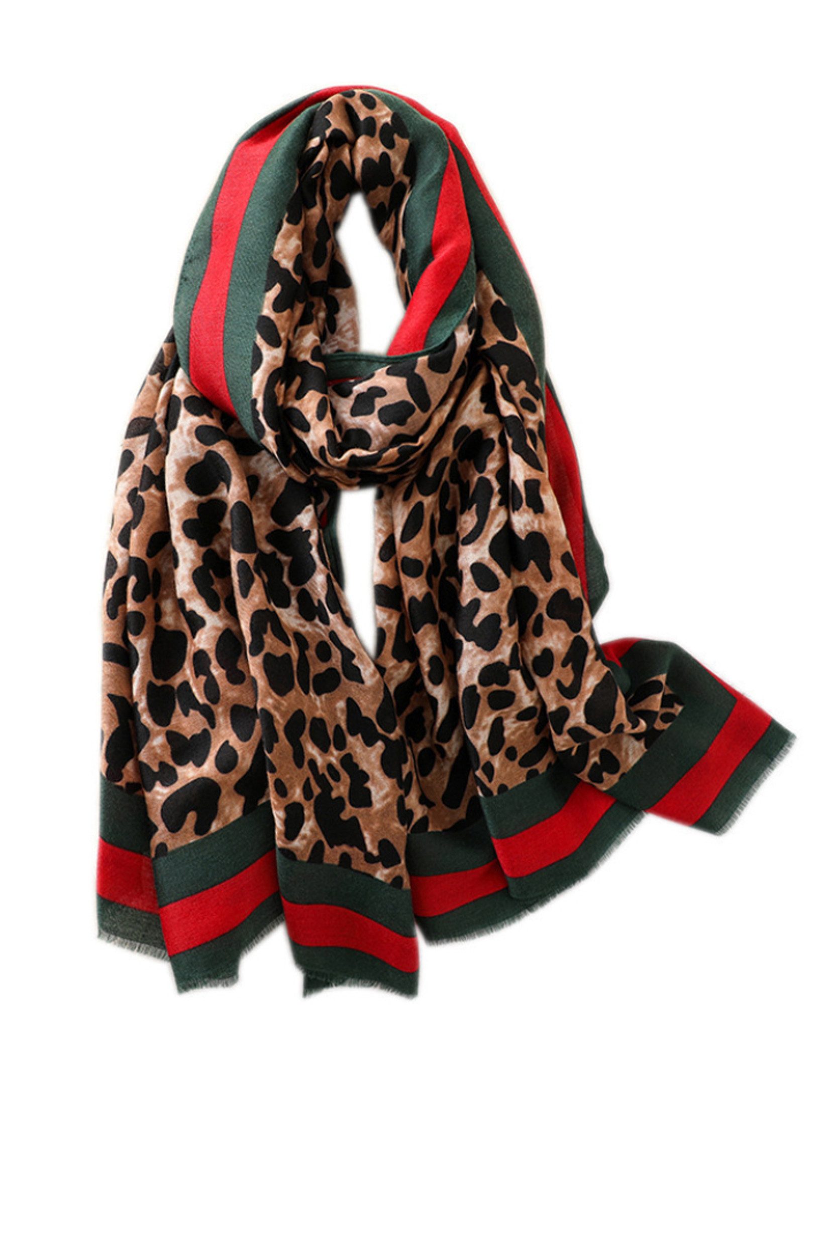 FS Collection Modeschal Damen Leopardenmuster Schal – Weich, Leicht & Vielseitig, 100% Polyester – weich, leicht & formbeständig