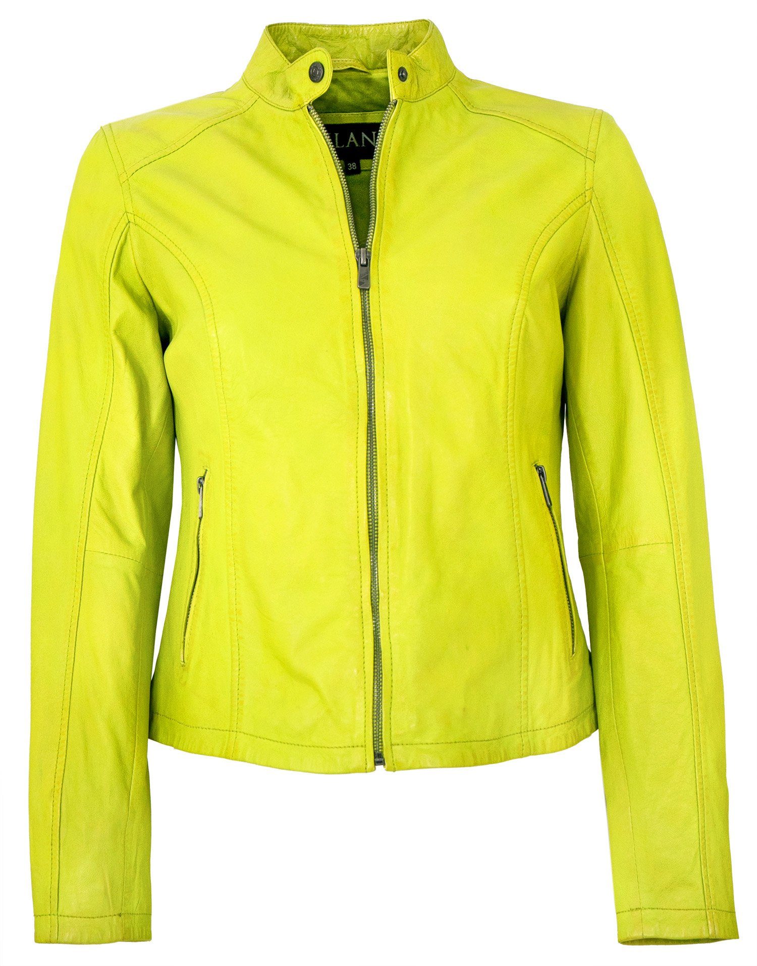 Jilani Lederjacke Rooney Echtleder Damen Lederjacke Lammnappa lemon