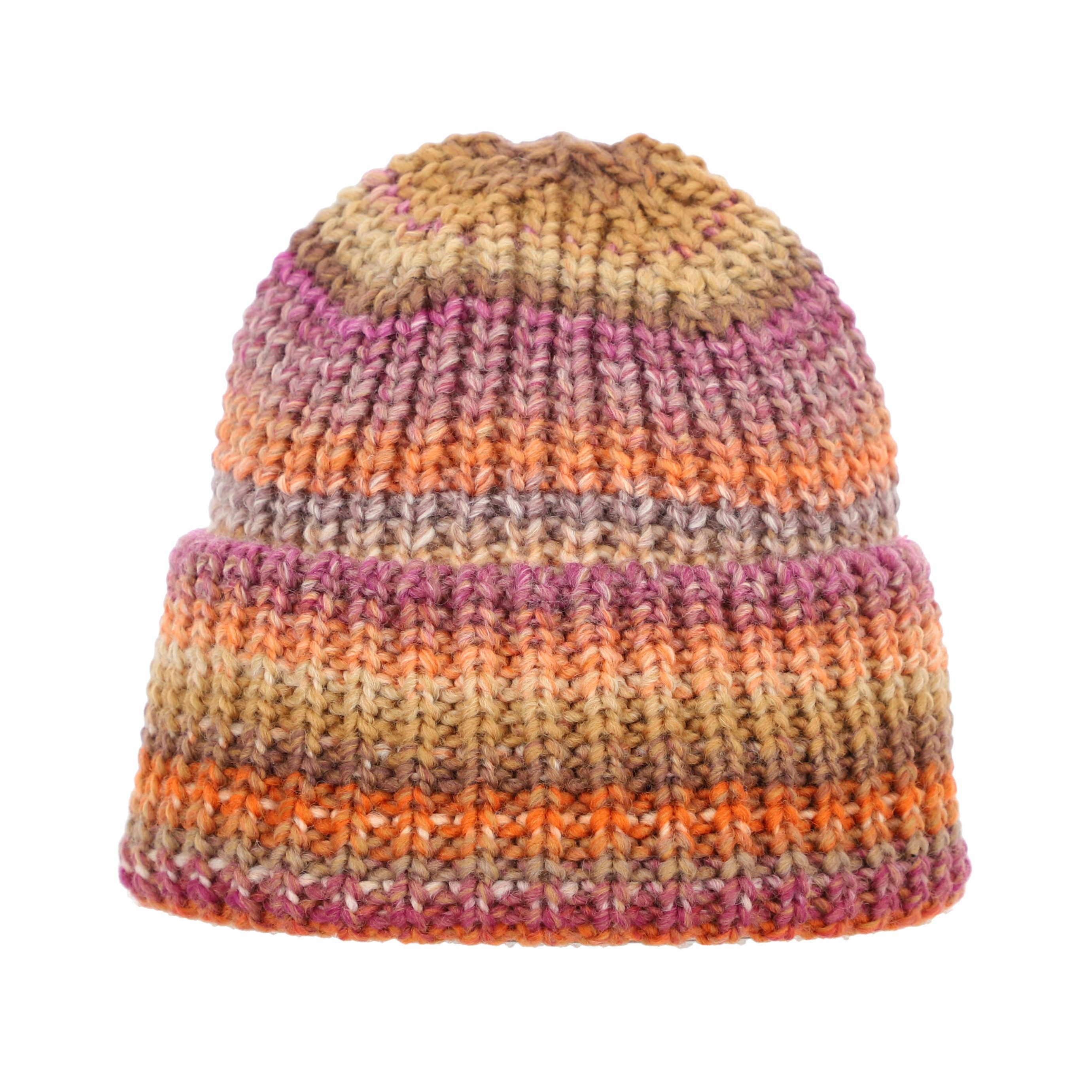 halsüberkopf Accessoires Strickmütze Umschlagmütze mit Farbverlauf Made in Germany!