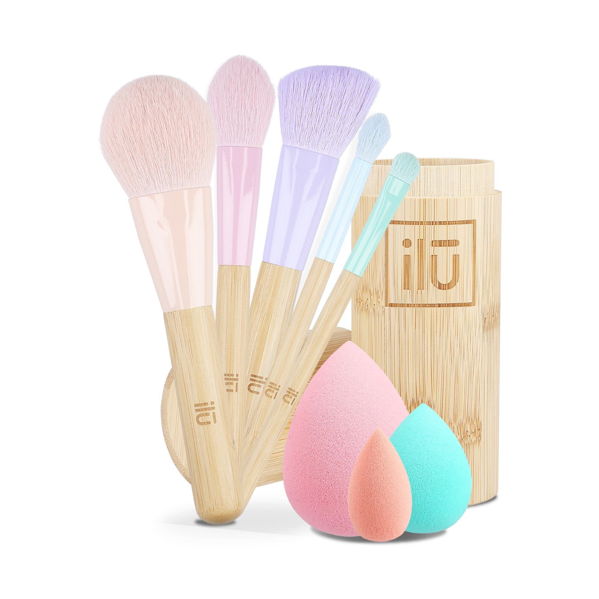 ILU Schmink-Set Ilu Bamboom Set: Schminkpinsel, 5 Stück+Schwämme