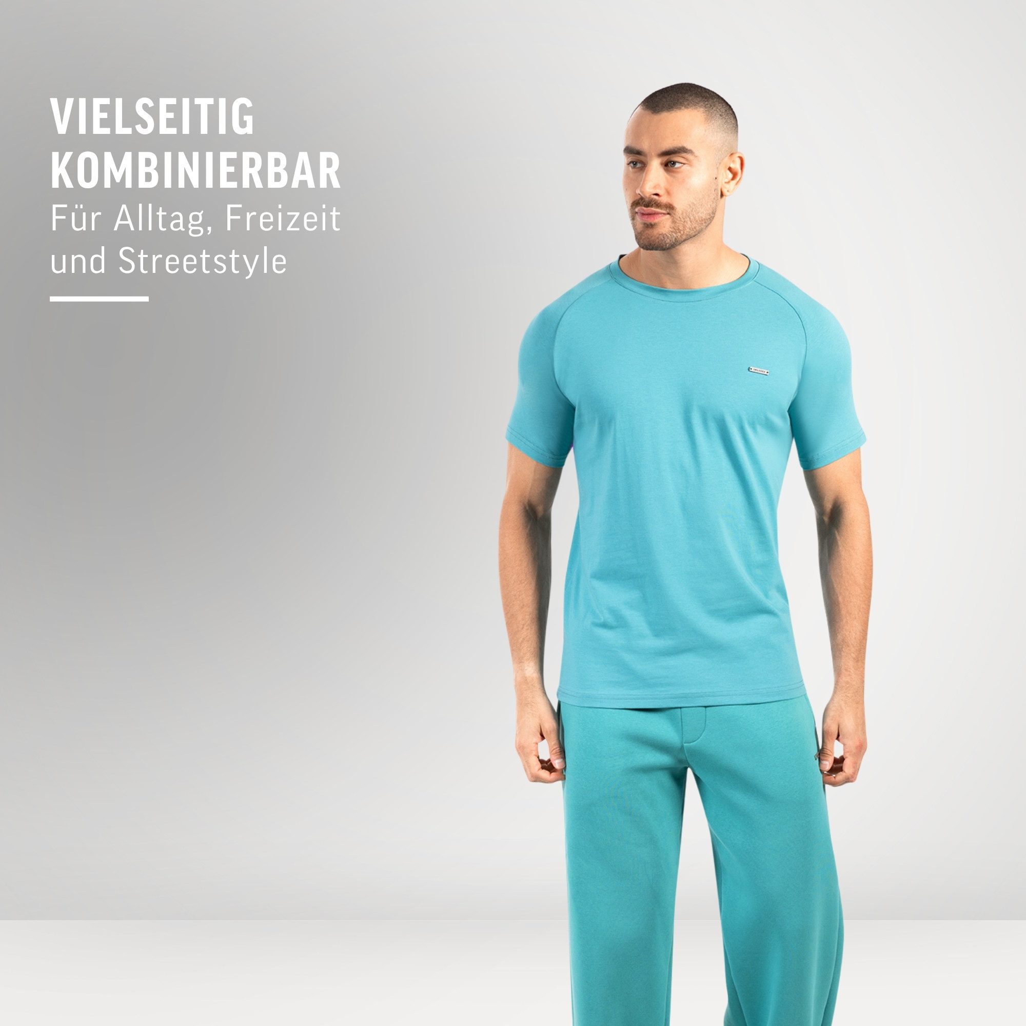 Smilodox T-Shirt Thilo, Schlichtes Shirt, Metallabel, Hochwertigs Kurzarmshirt, zeitlos Allrounder mit modernem Detail Vielseitig kombinierbar Alltag Freizeit