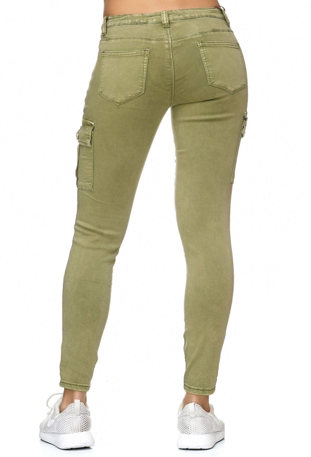 Nina Carter Stoffhose Denim Cargo Pants Stretch Jeans (1-tlg)