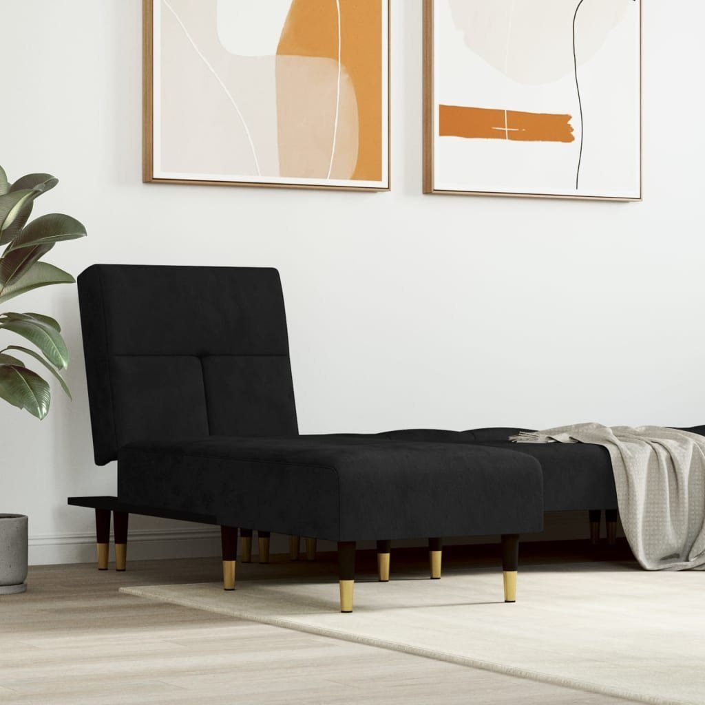 Chaiselongue Teile 1 Samt, Schwarz Chaiselongue vidaXL