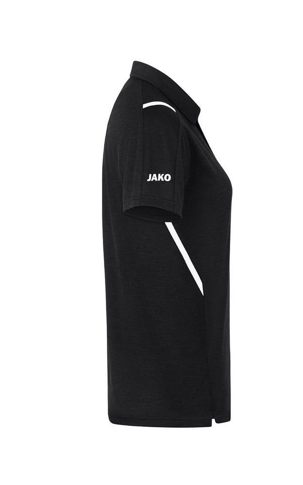 Jako Poloshirt Challenge (Polyester-Stretch-Jersey) schwarzmeliert/weiss Damen