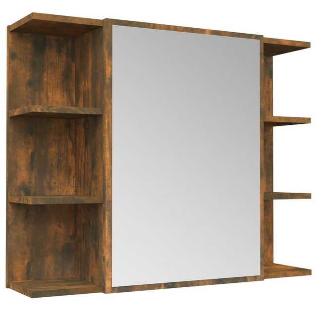 vidaXL Badezimmerspiegelschrank Bad-Spiegelschrank Räuchereiche 80×20,5×64 cm Holzwerkstoff