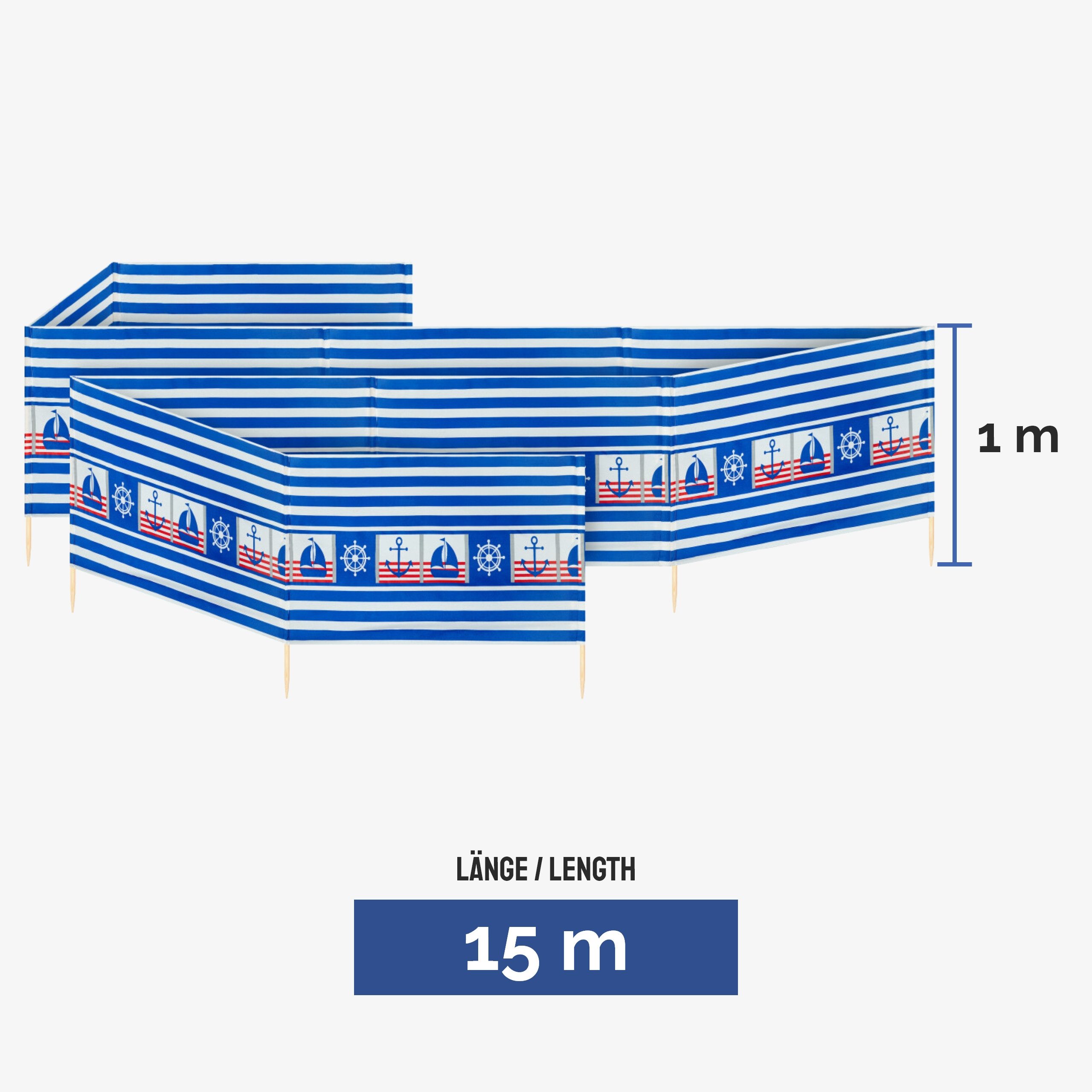 Ladeheid Windschutz Strand Sichtschutz 15m LAEX001 günstig online kaufen