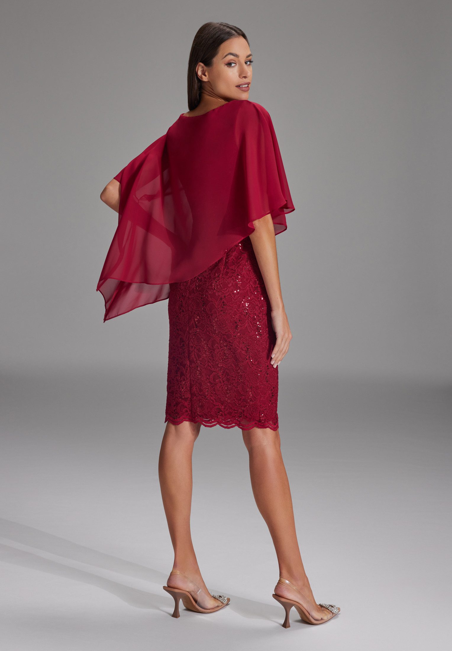 SWING Cocktailkleid - Cocktailkleid mit Überwurf Figurbetonte Passform günstig online kaufen