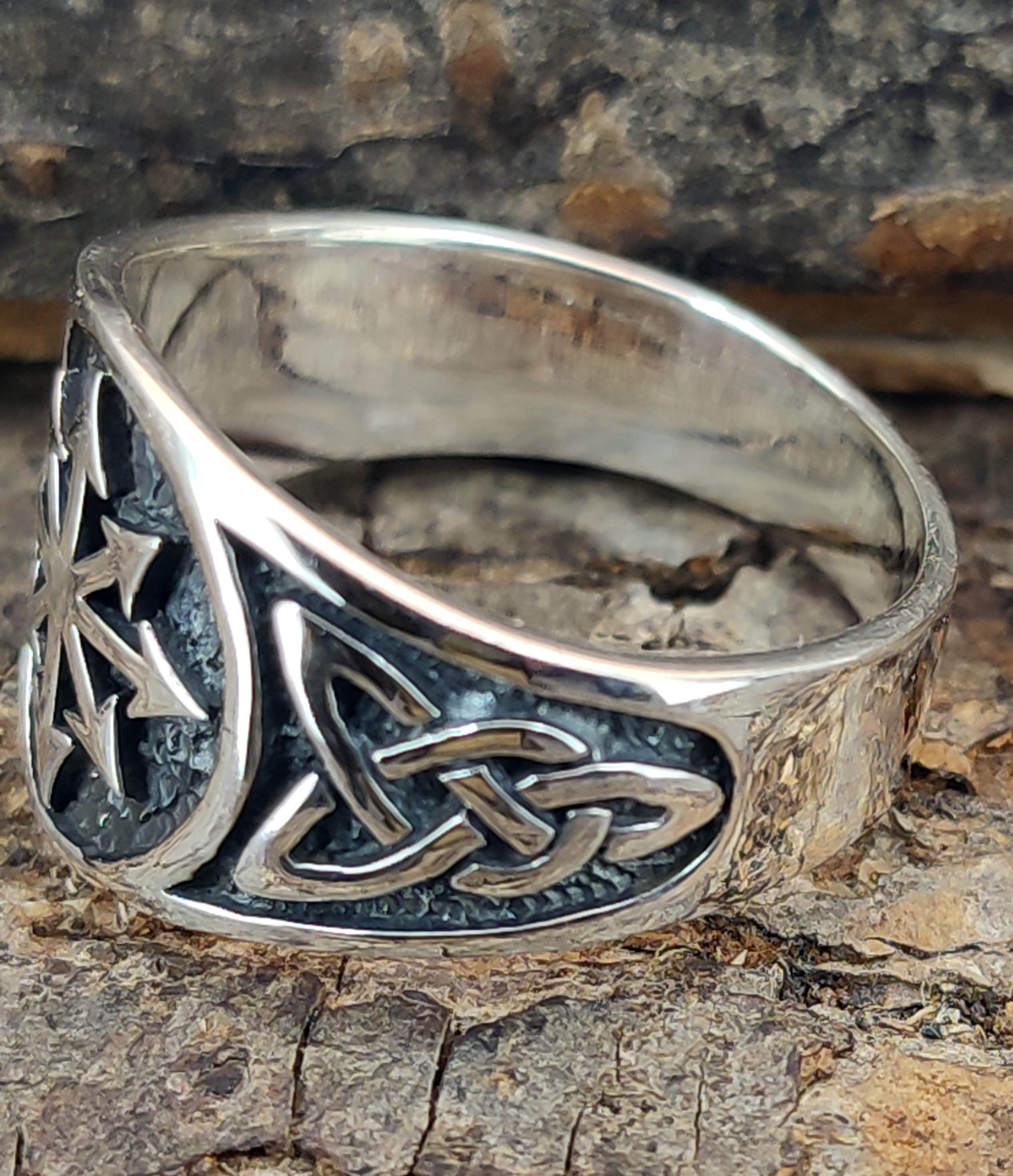 Kiss of Leather Silberring Ring Fingerring Chaosstern, Gr. 52-76 Chaos Stern Magie