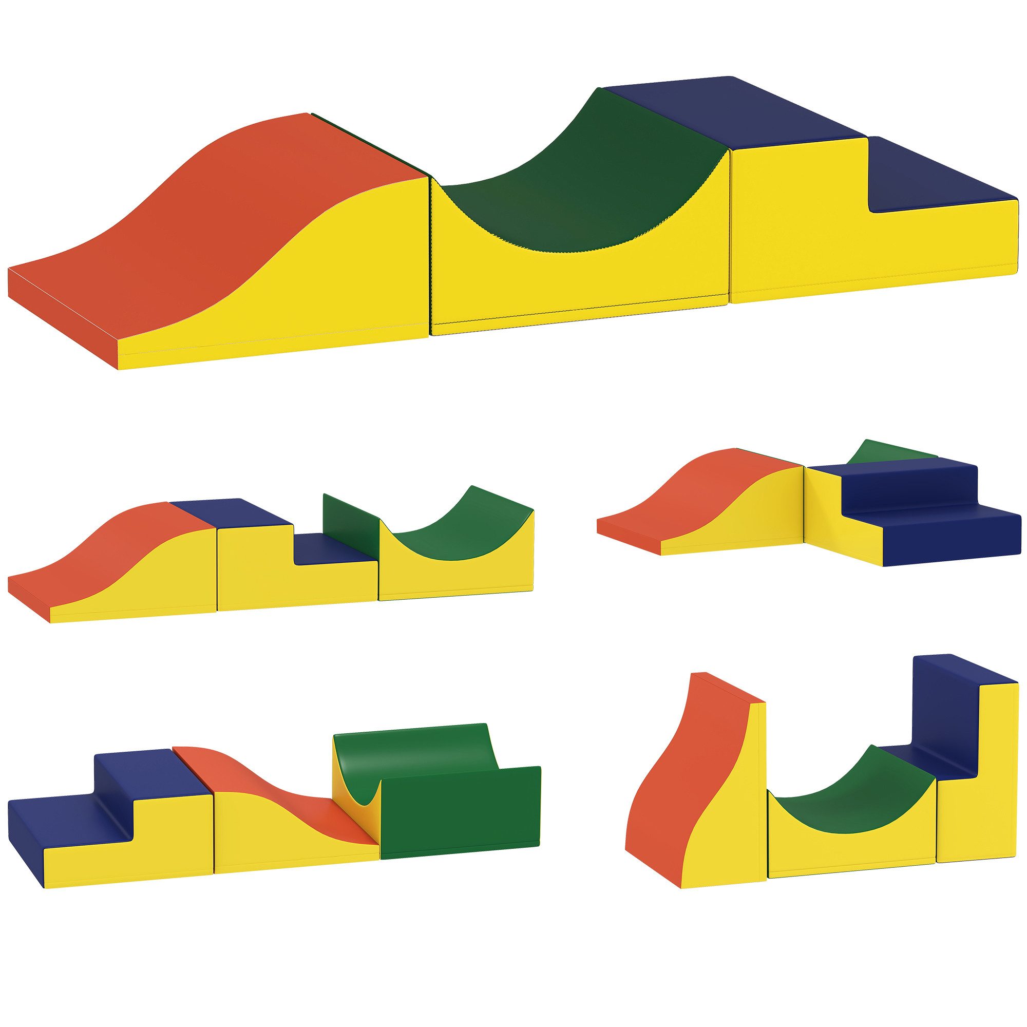 AIYAPLAY Bausteine Kinder Klettern Softbausteine gelb Spielbausteine, (Großbausteine, 3 St., Baby Riesenbausteine), Bauklötze Kunstleder Mehrfarbig