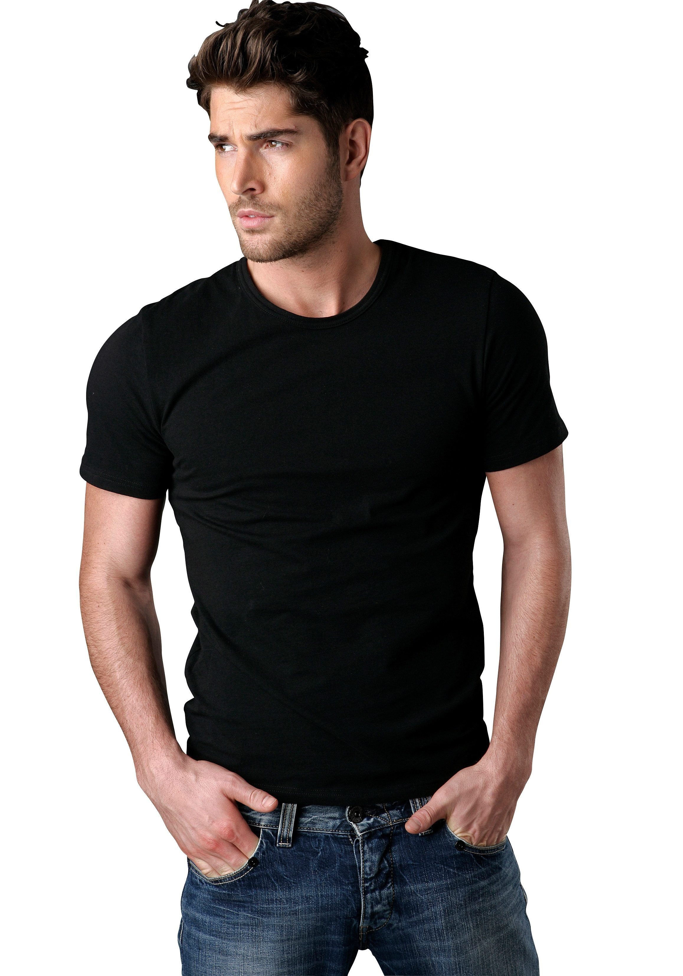 H.I.S T-Shirt (2er-Pack) mit Rundhalsausschnitt perfekt als Unterziehshirt – Bild 4 von 5