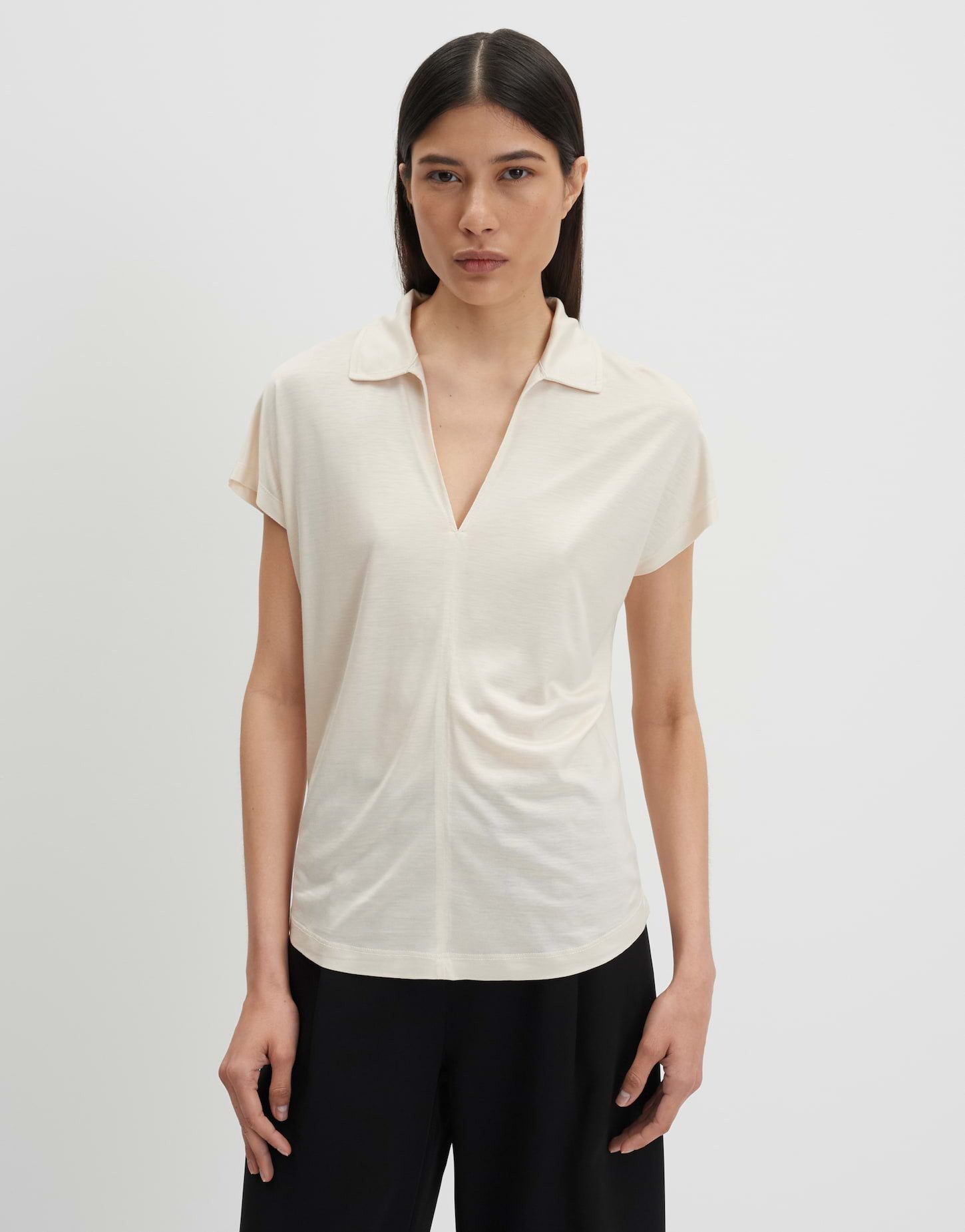 someday Poloshirt Kendri aus Viskose mit fließendem Fall Leichte Transparenz für feminine Looks
