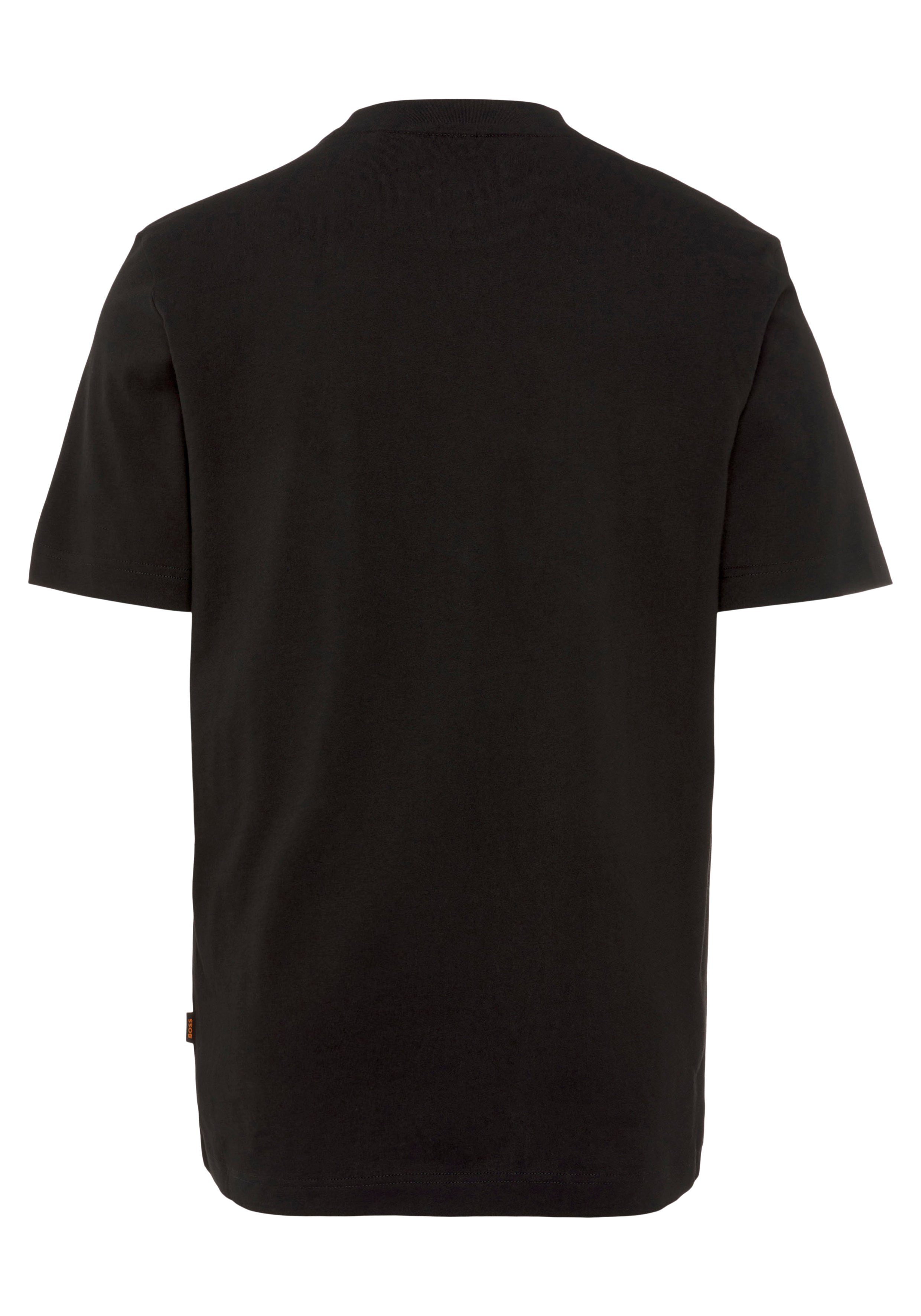 Teglitchlogo BOSS T-Shirt Boss Brust mit Black002 Label der auf ORANGE