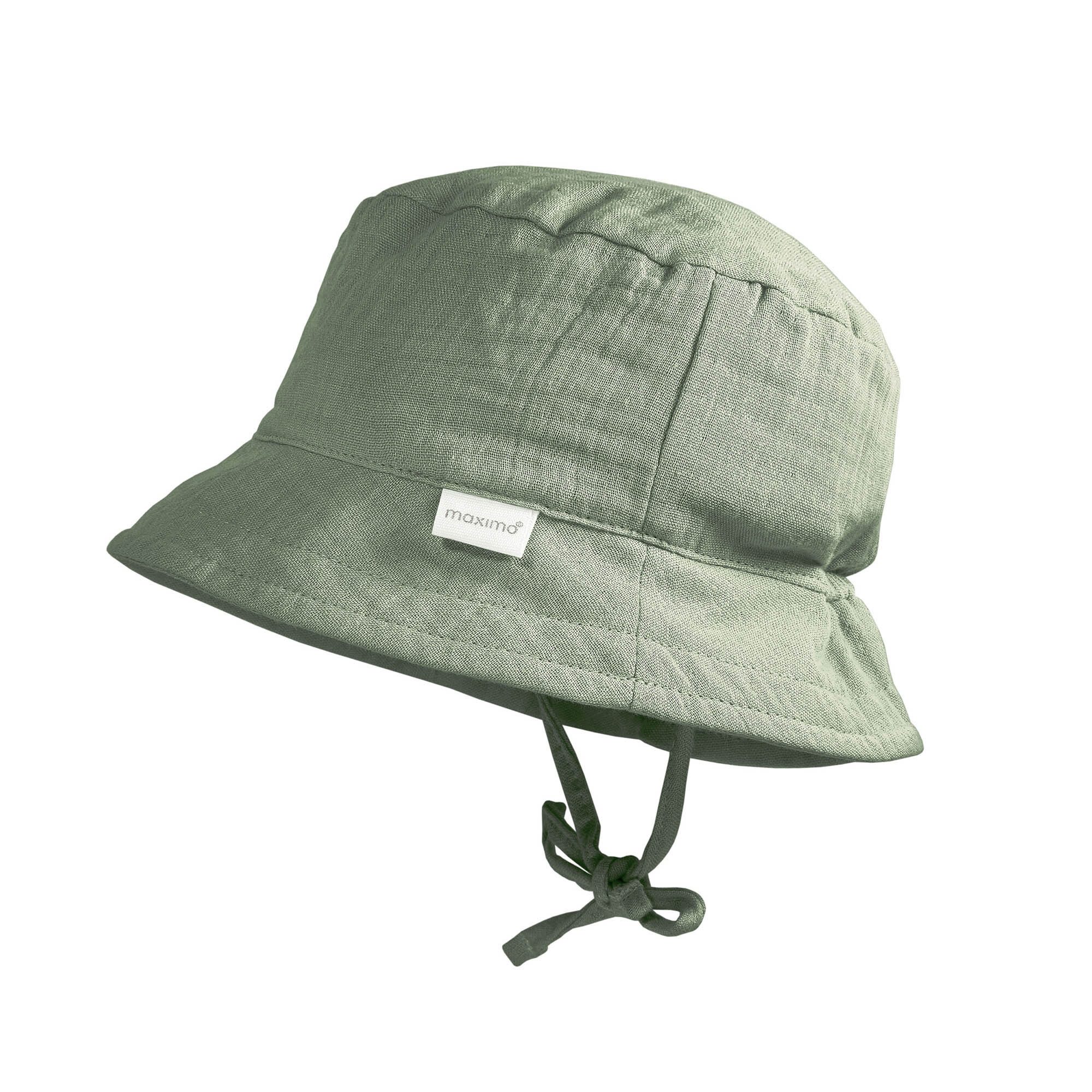 MAXIMO Fischerhut GOTS BABY-Hütchen, Bindeband Musselinstoff, Futter (1-St) Musselin