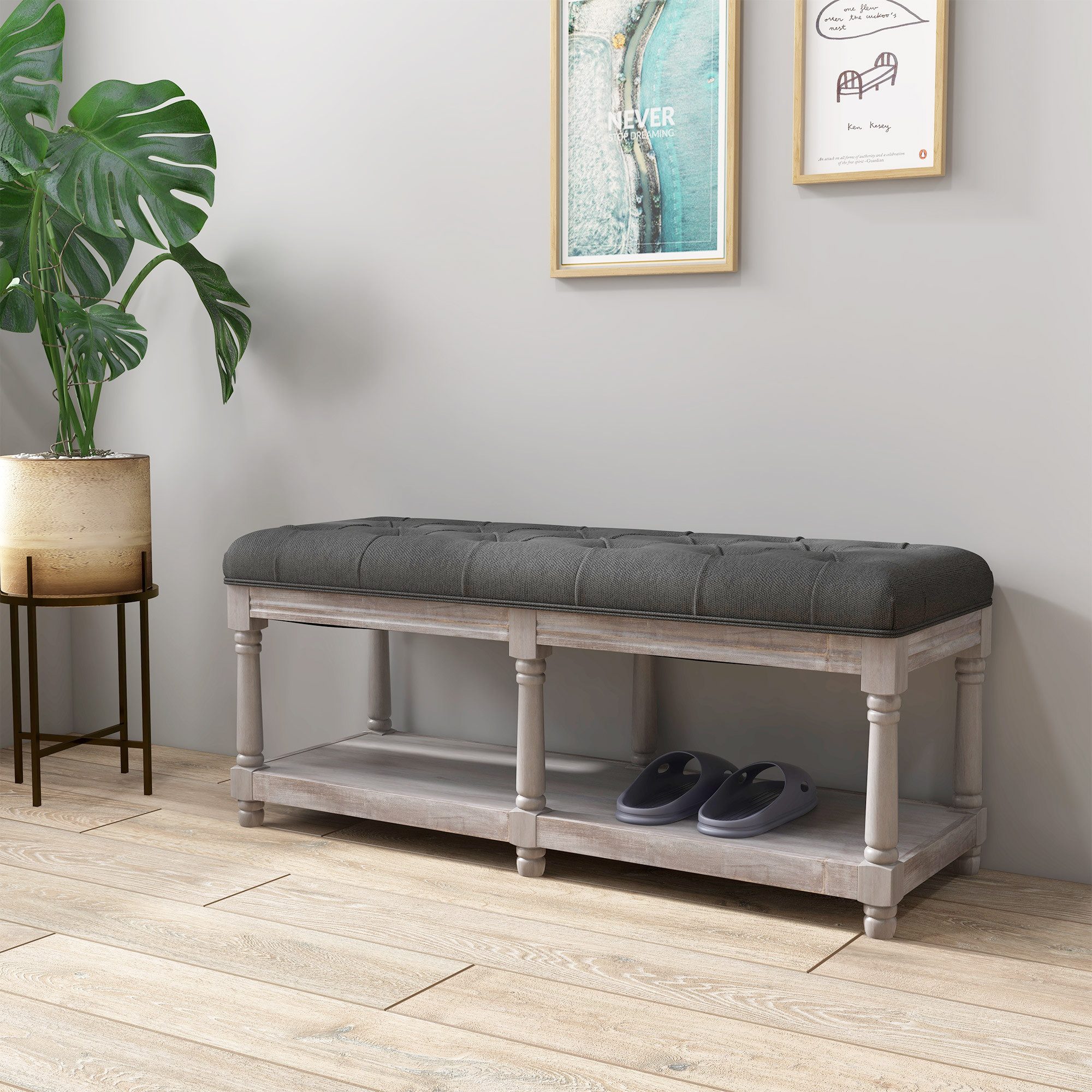 HOMCOM Sitzbank mit Sitzfläche, Schuhregal mit günstig online kaufen