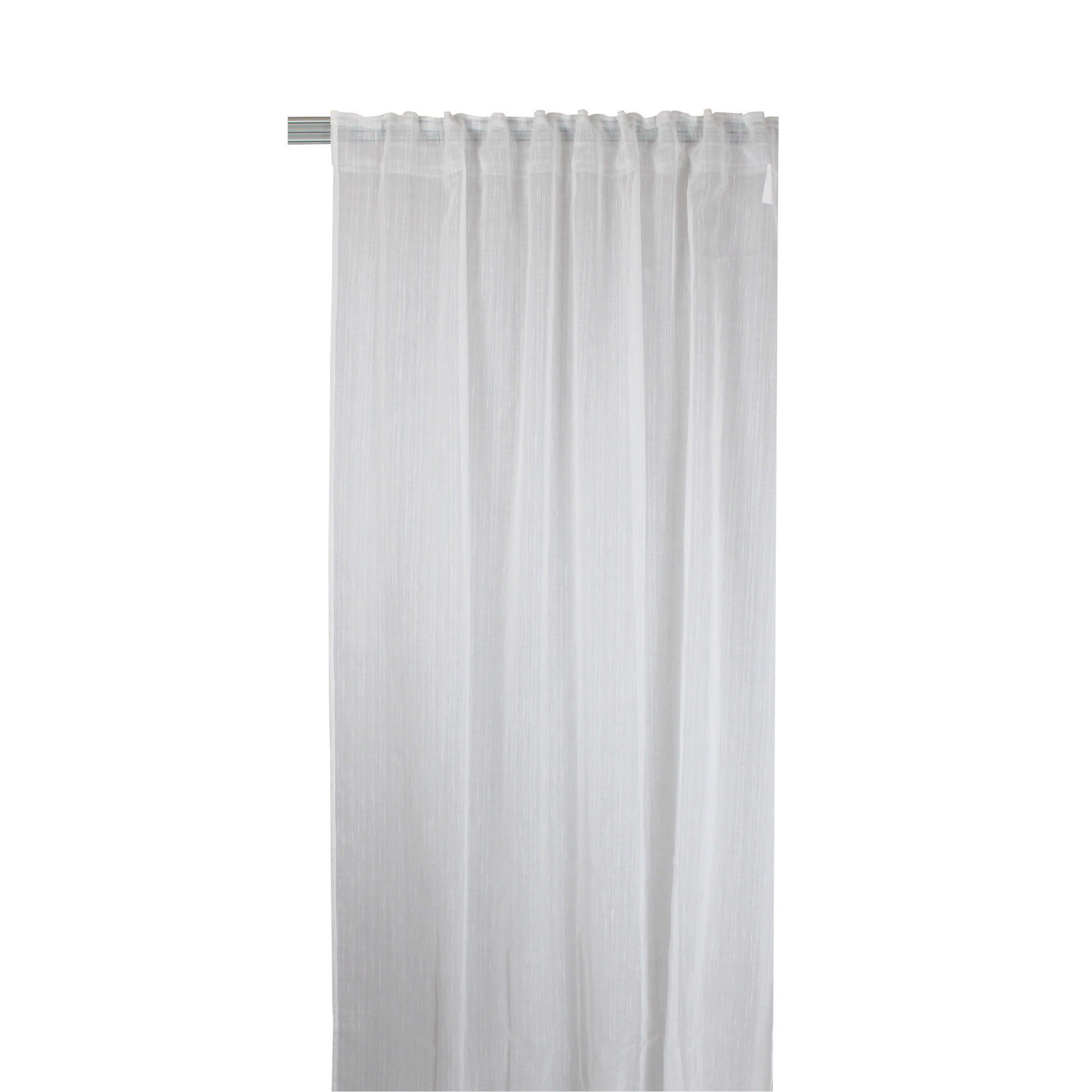 Gardine Vorhang Dekoschal Batist 140x245 cm halbtransparent weiß Kräuselband