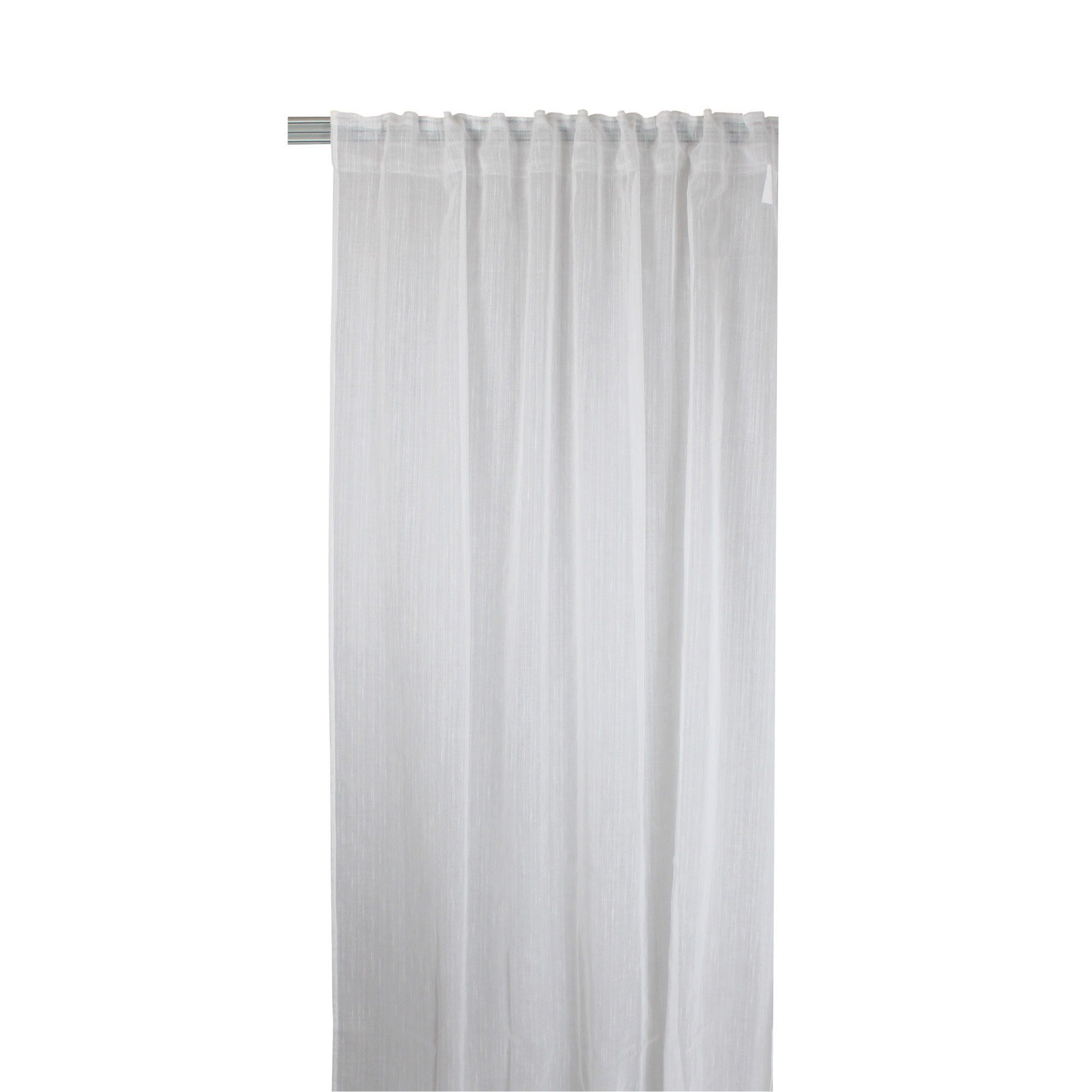Batist (1 Vorhang Haus und Deko, Kräuselband transparent, weiß 140x245 St), Polyester Dekoschal Gardine halbtransparent Kräuselband, cm