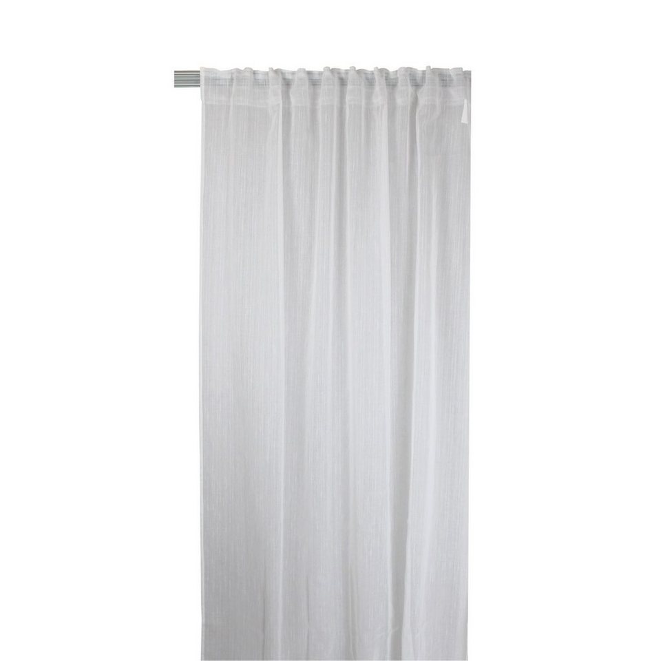 Gardine Vorhang Dekoschal Batist 140x245 cm halbtransparent weiß Kräuselband,  Haus und Deko, Kräuselband (1 St), transparent, Polyester