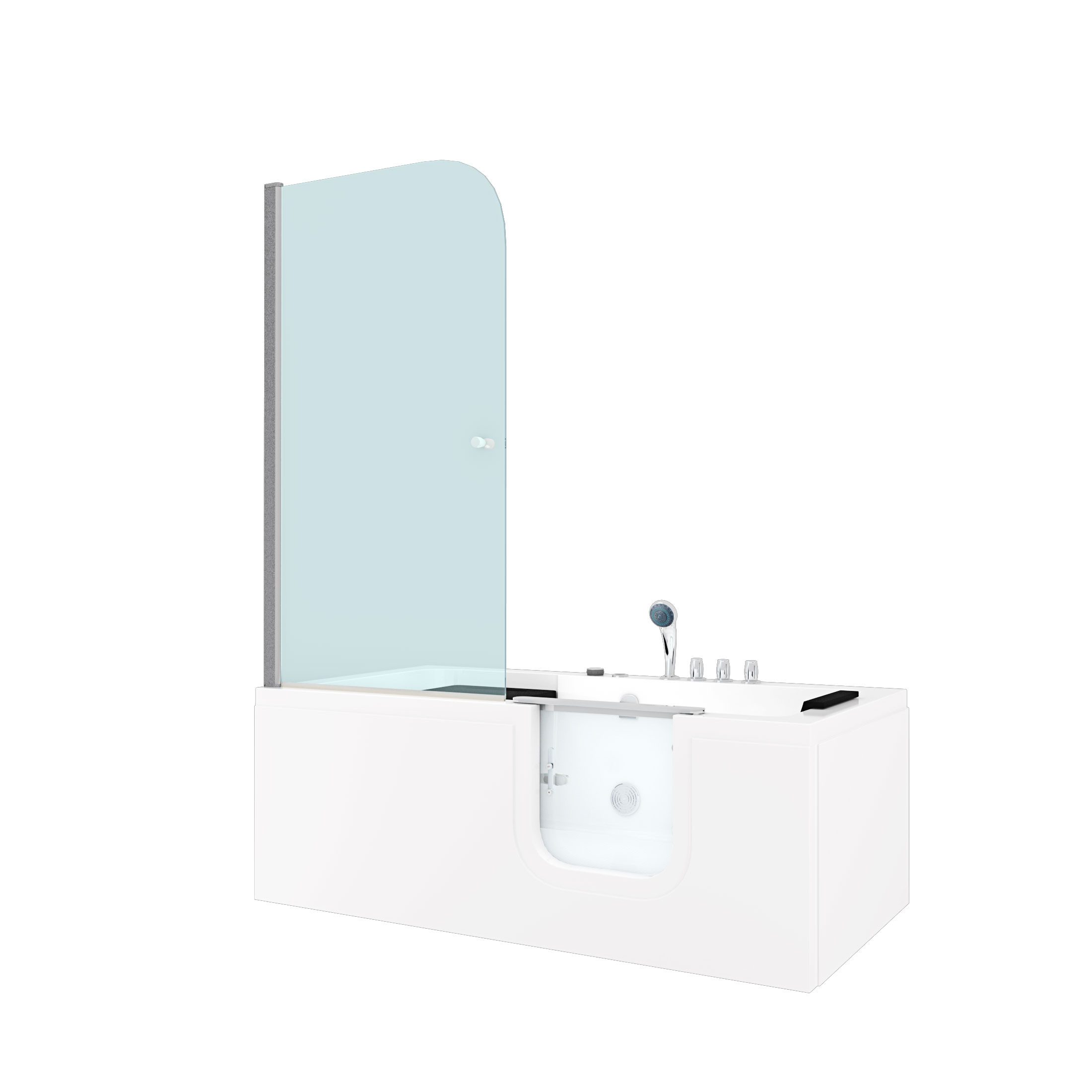 AcquaVapore Komplettdusche Duschkabine Whirlpool Seniorenwanne mit Tür S15D-WP-TH-R-ALL 85x160 cm, Sicherheitsglas ESG, inklusive Duschwanne, Integrierte Massagedüsen, Whirlpool Jets