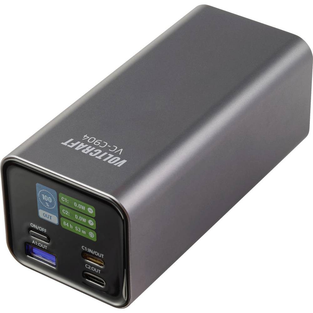 VOLTCRAFT VC-C904 Powerbank 20000 mAh USB PD 3.0 Li-Ion Grau (matt) Powerbank