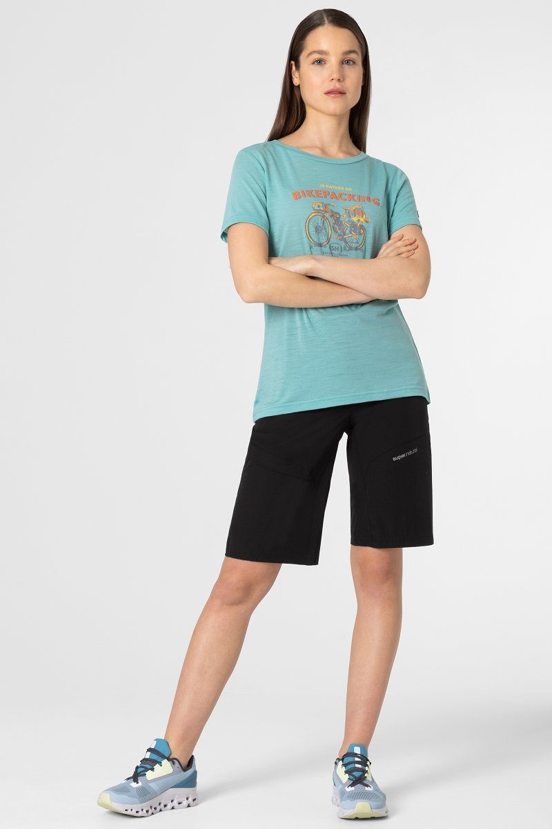 Shorts W SUPER.NATURAL HIKE Short Merino-Materialmix Merino AND BIKE SHORTS vielseitiger