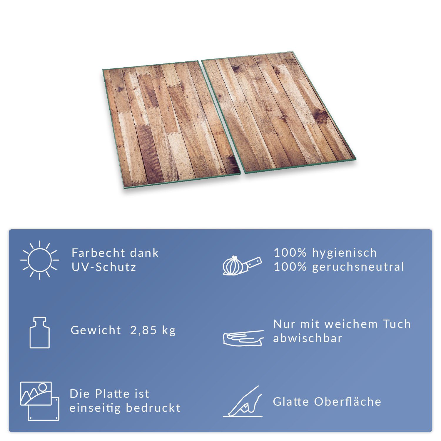 Teilig, Herdarten Herdabdeckplatte Gasherde 2 für tlg), Ceranfeld alle excl. Schneidebrett, Abdeckung Abdeckplatte Decorwelt Herd-Abdeckplatte Holz (2