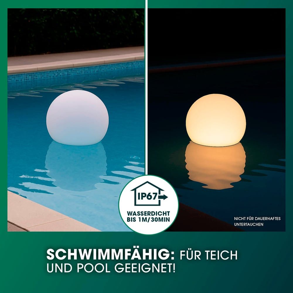 EASYmaxx LED Solarleuchte LED Solarleuchte mit Fernbedienung - 2 kaltweiße Leuchten Solarbetrieb, 30 cm, mit Farbwechsel - dimmbare Helligkeitsstufen, 12 Farben – Bild 5 von 5