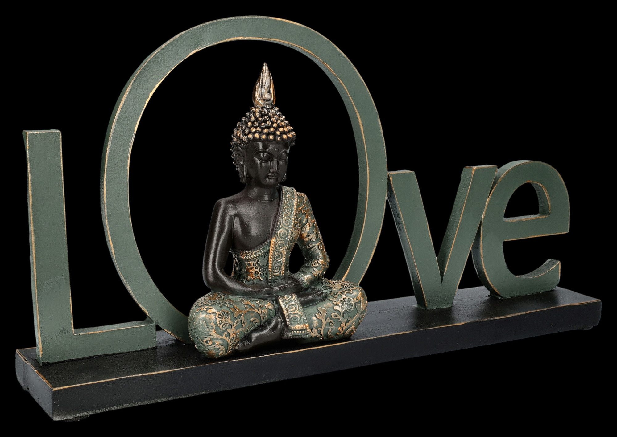 Figuren Shop GmbH Dekofigur Buddha Dekofigur - Love Schriftzug - Mythologie günstig online kaufen