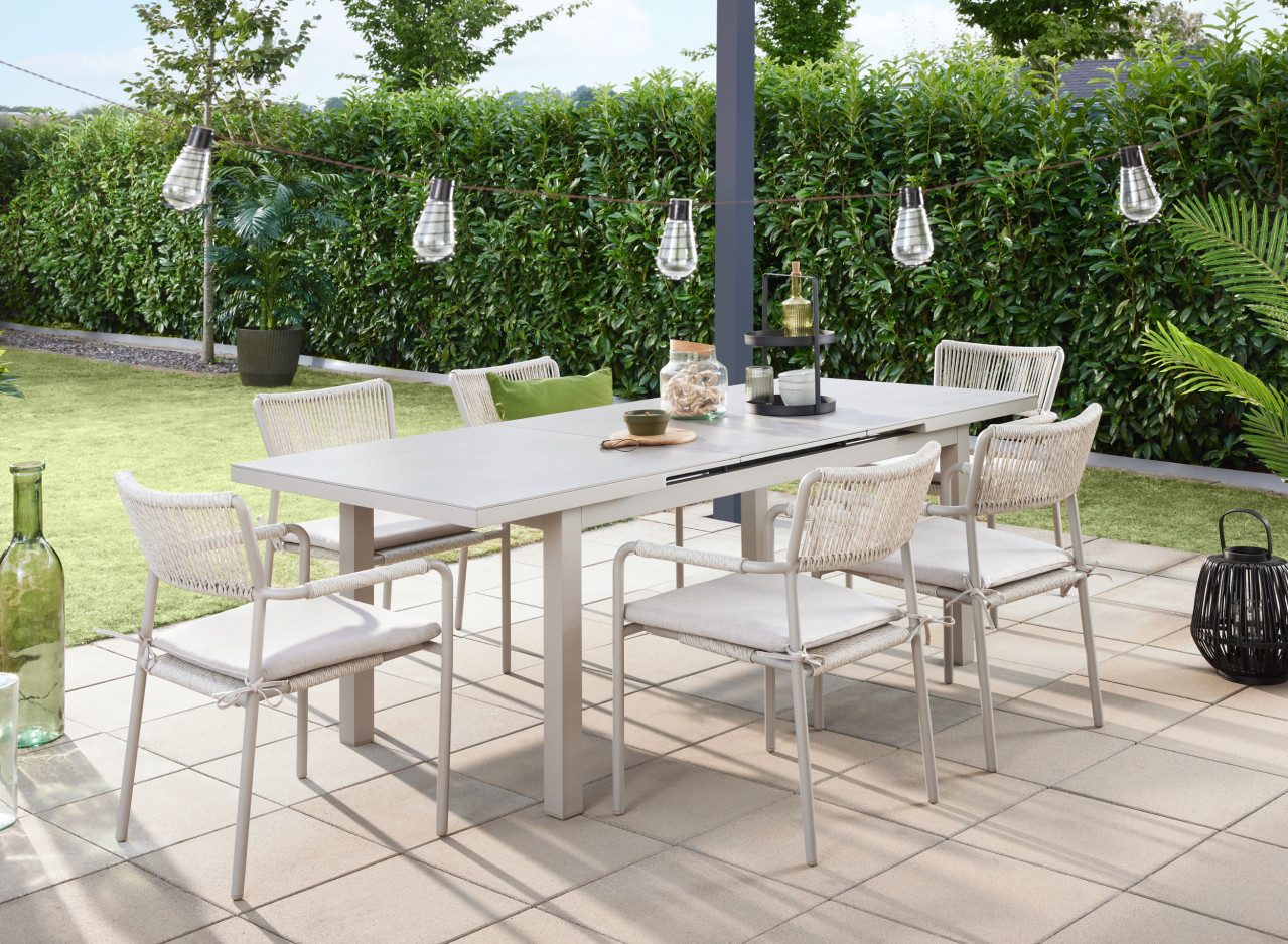 Primaster Garten-Essgruppe Primaster Garten-Essgruppe Rhodos mit ausziehbarem, Ausziehbar witterungsbeständig
