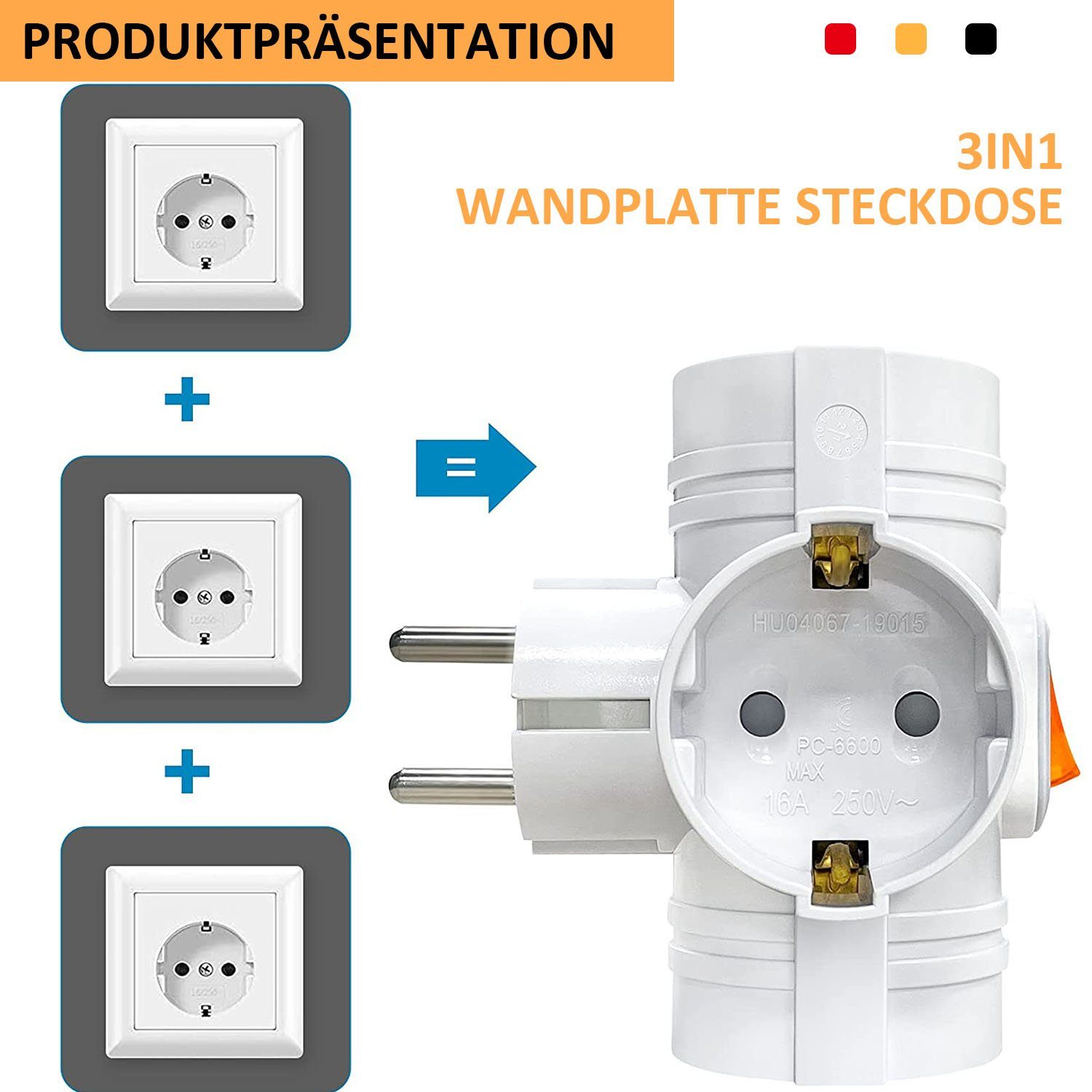 Ein- 2 Ausschalter / gleichzeitig set, Office Steckdose 2-St., Steckdosenadapter, anschließen Funksteckdosen drei Home Kann Geräte MAGICSHE