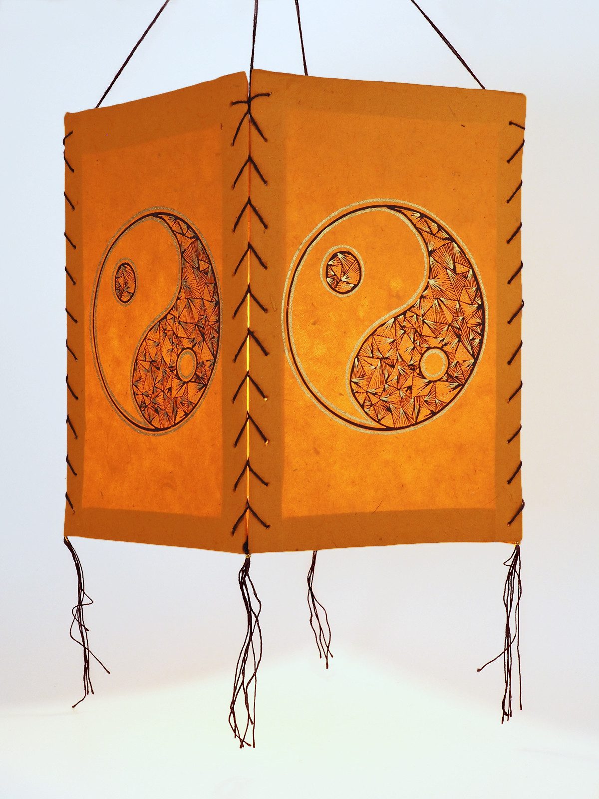 Hathi Lampenschirm Yin & Yang, orange, LOKTA Papier, Hängelampe Nepal