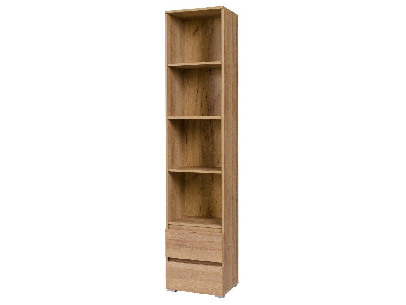 Beautysofa Bücherregal COSMO Standregal mit 2 Schubladen und 4 offenen Fächern, Modernes Hochregal für Wohnzimmer & Büro, Höhe: 204 cm