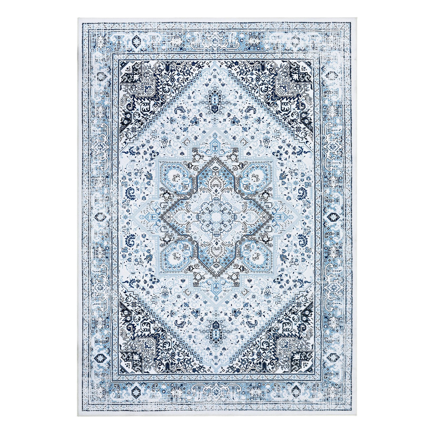 GarveeMore Teppich Vintage Anmut Orientteppich Niedrigflor-Teppich Designteppich, rechteckig, Maschinenwaschbar Rutschfest für Wohnzimmer, Schlafzimmer, Küche, Flur