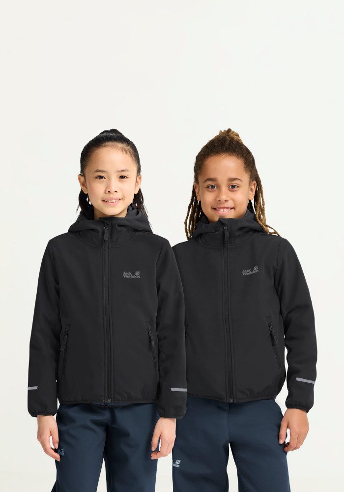 Jack Wolfskin Softshelljacke FOURWINDS JKT K wasserabweisend, windabweisend, mit Reißverschluss, wärmeisolierend