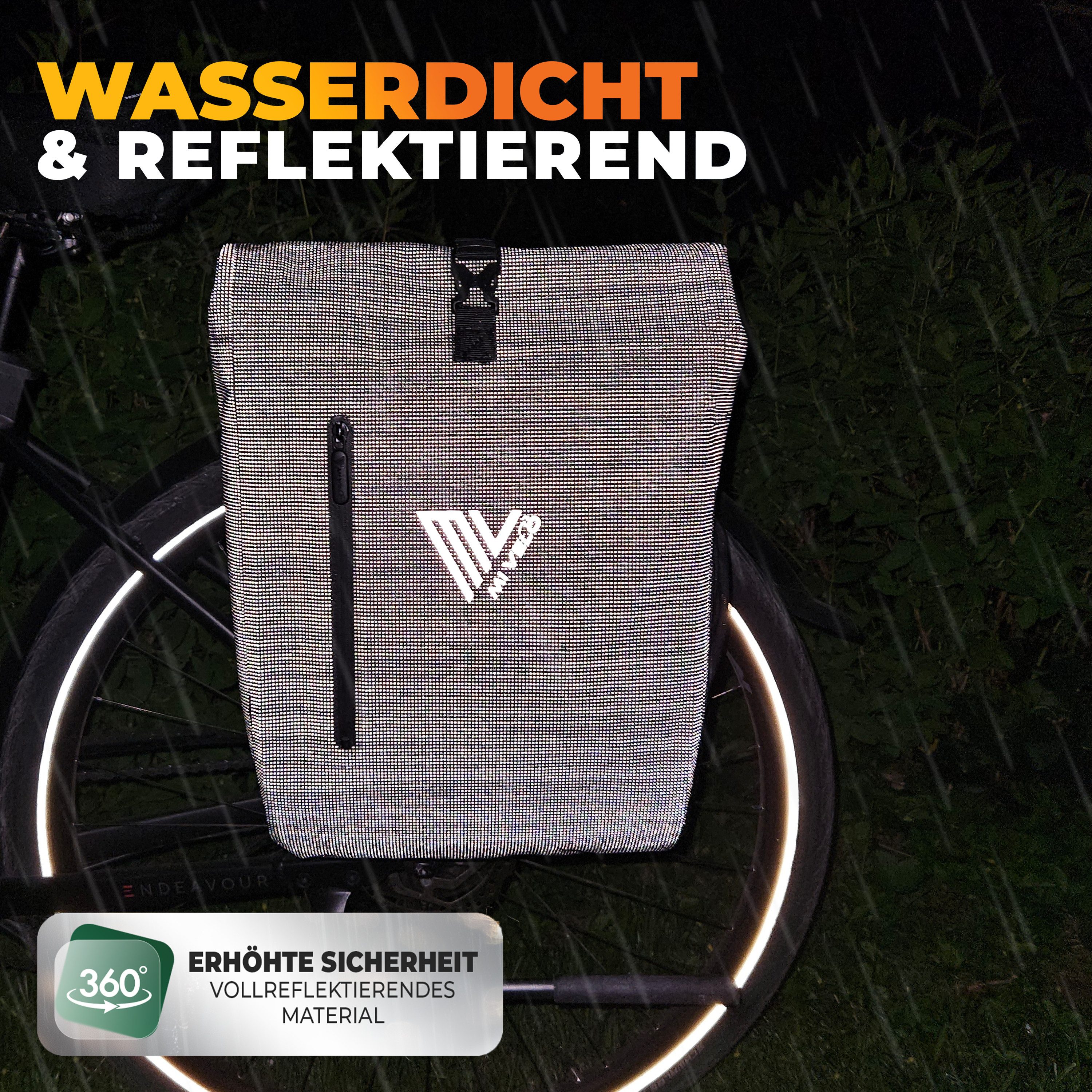 MIVELO Fahrradtasche 3in1 Gepäckträgertasche, Rucksack für Fahrrad Gepäckträger wasserdicht, 20L Volumen